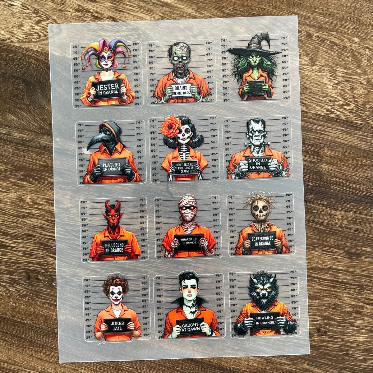Full prisoner PET sticker sheet