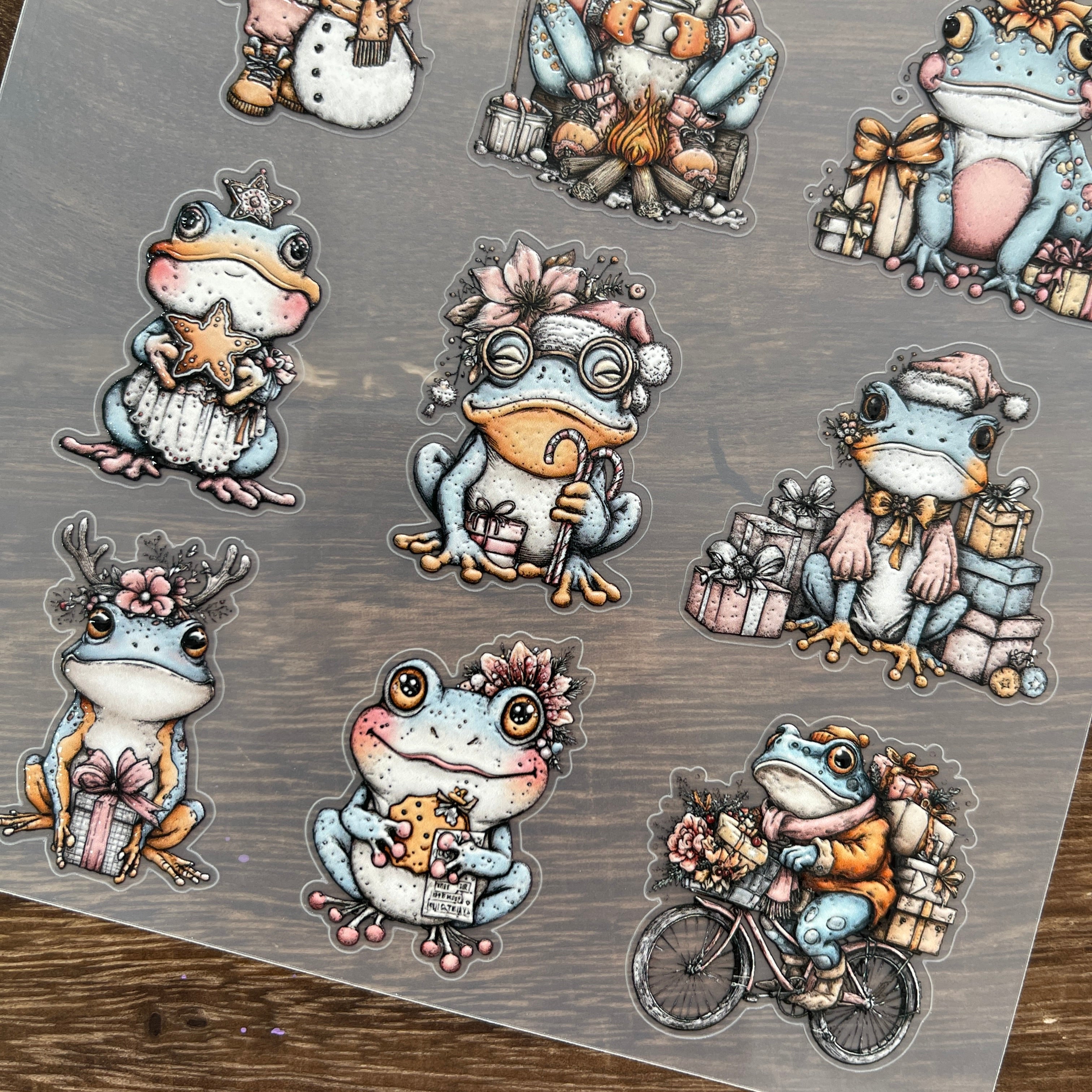 3D Cartoon frog PET Stickers 1pcs