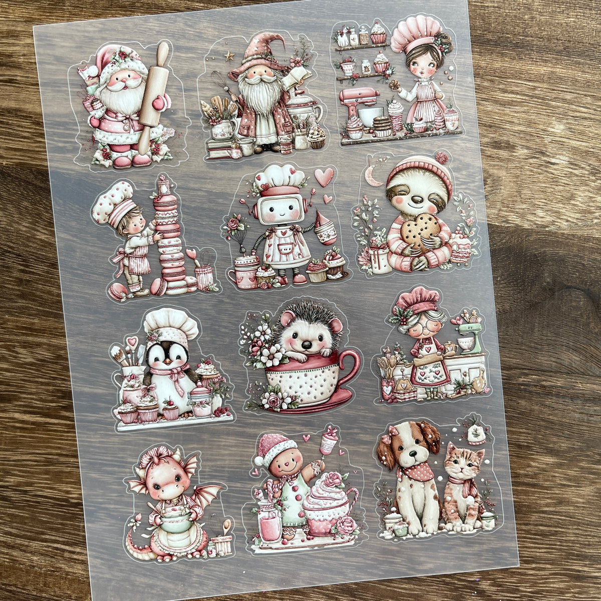 Full holiday baking PET sticker sheet
