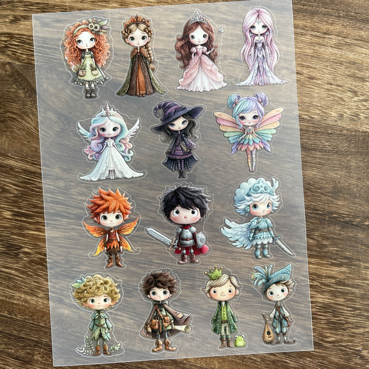 Full fairy tale characters PET sticker sheet