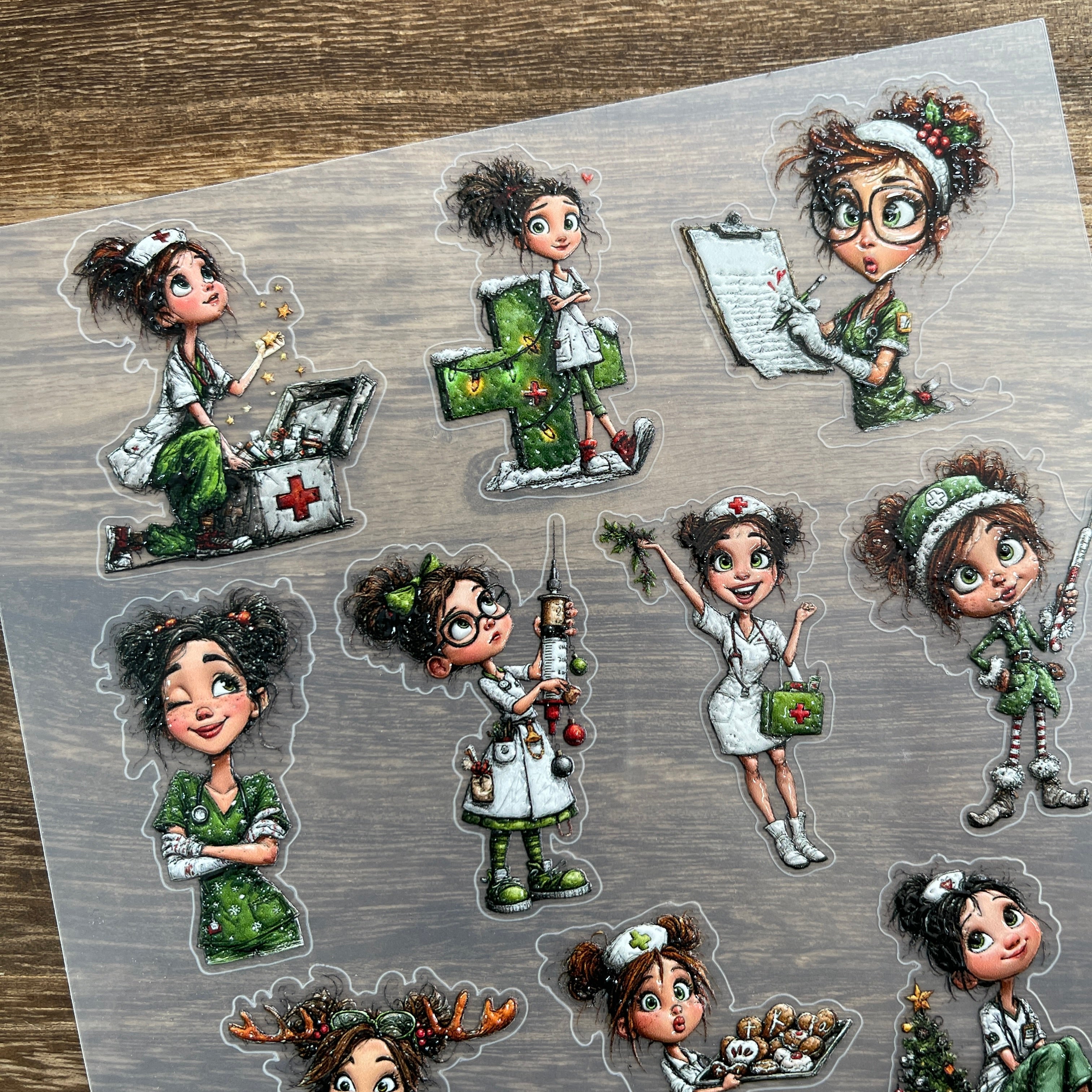 3D Nurse PET Stickers 1pcs