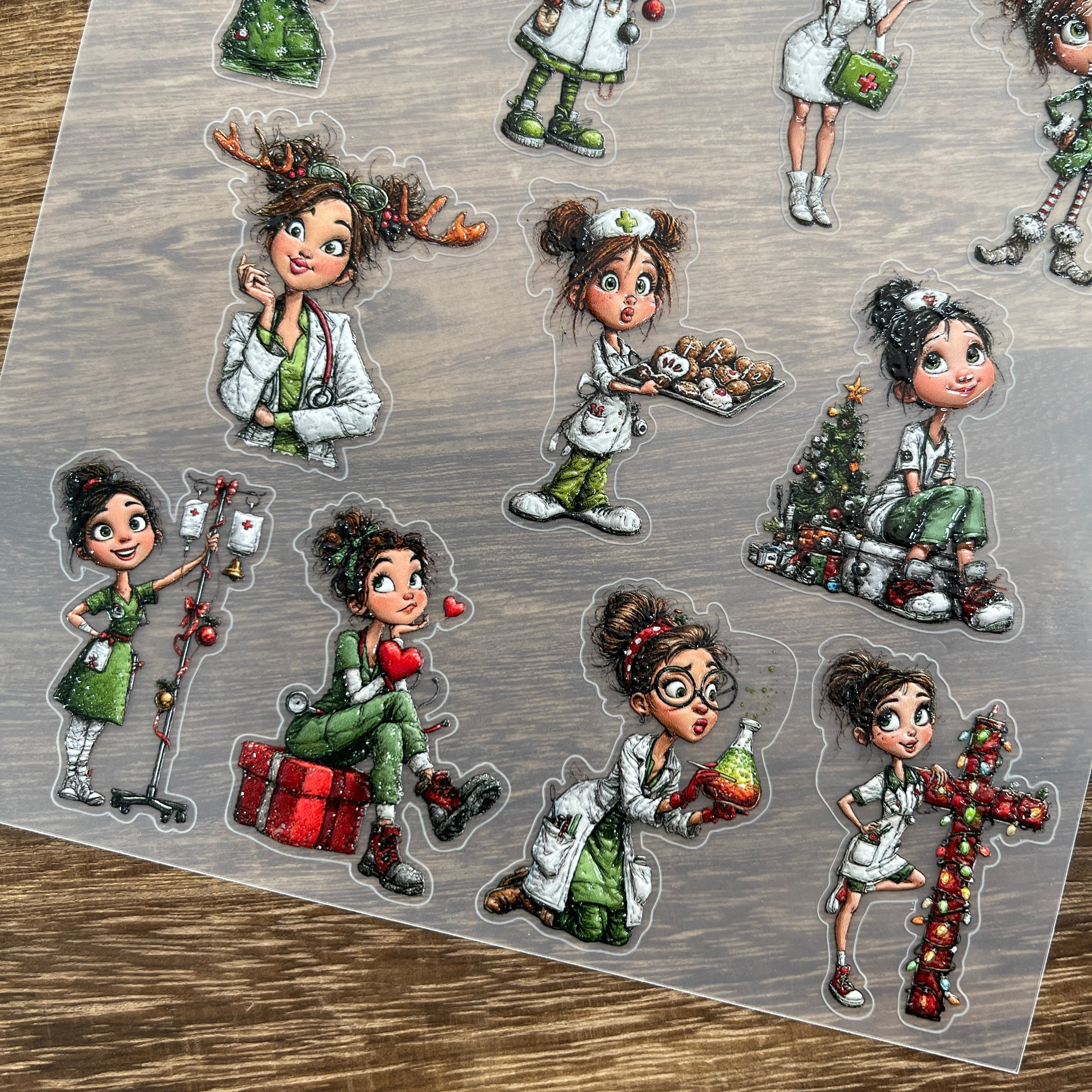 3D Nurse PET Stickers 1pcs