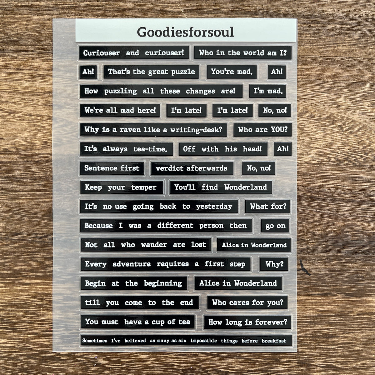 Full quote sticker sheet