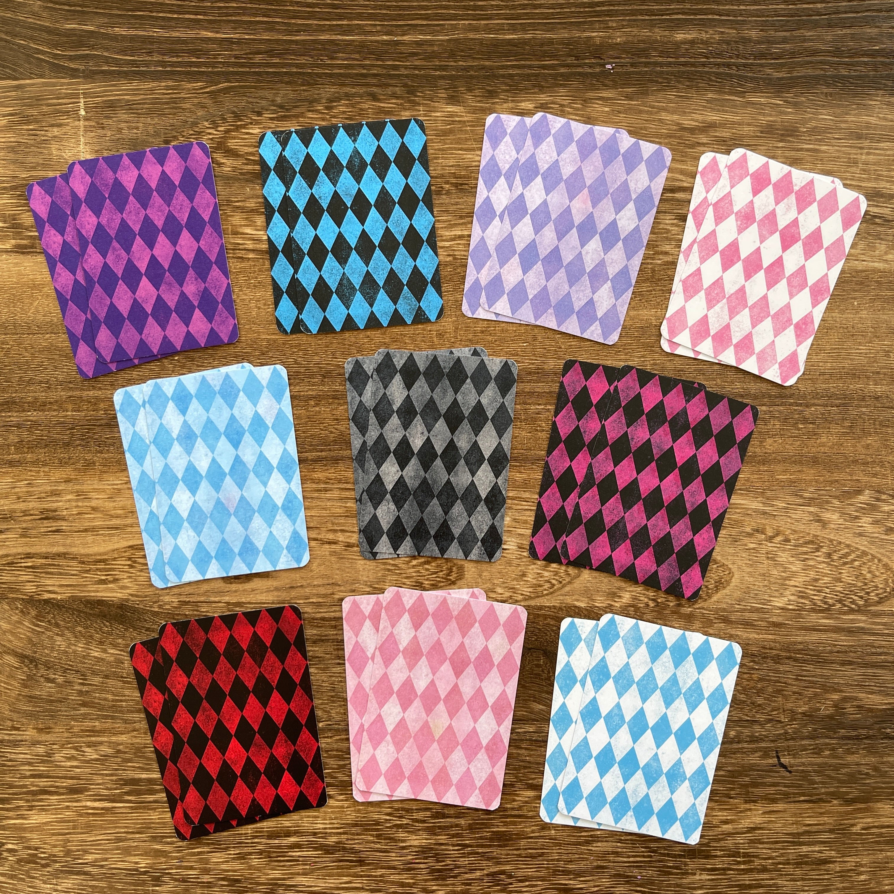 Alice style Harlequin pattern ATC card 1 pack 20pcs 2.5*3.5 inch