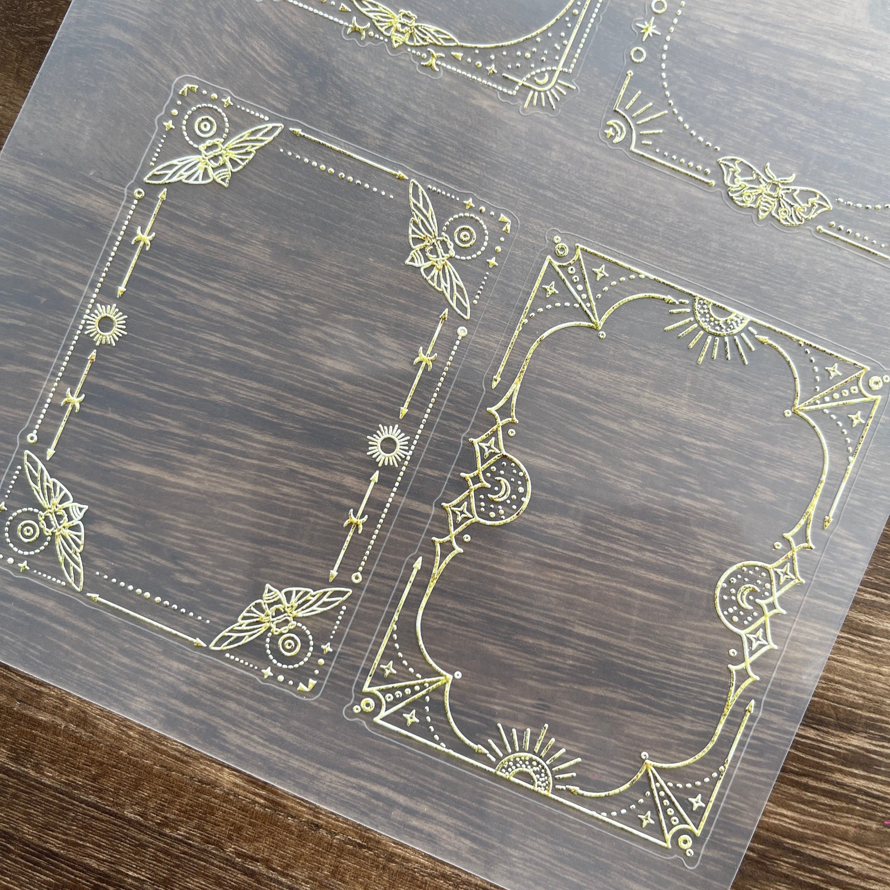 3D Tarot border lines PET Stickers 1pcs