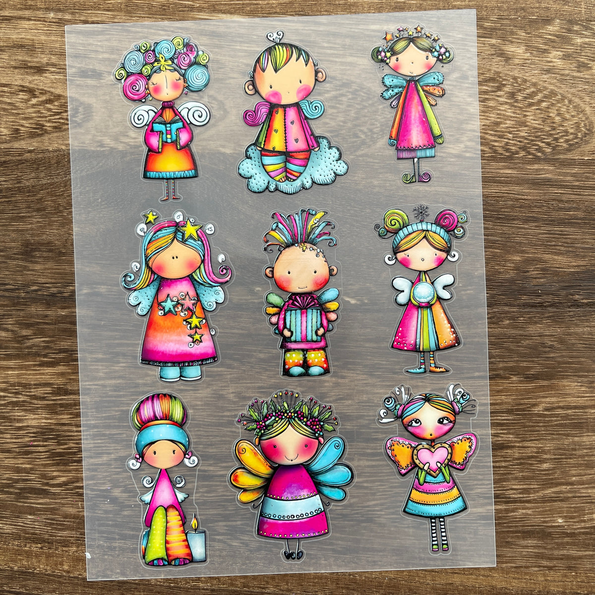 Full colorful elf PET sticker sheet
