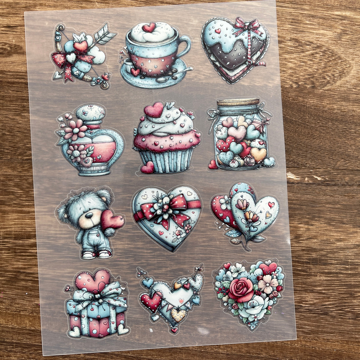Full valentine's day gift PET sticker sheet