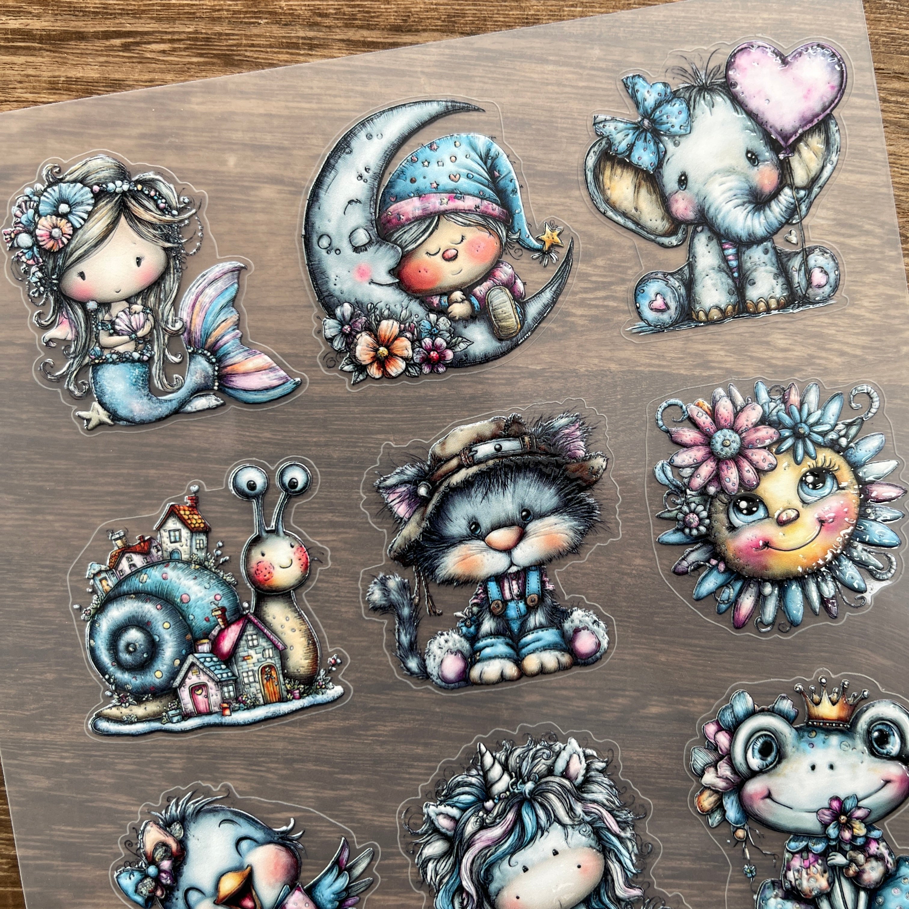 3D Cartoon animals PET Sticker 1 Pcs