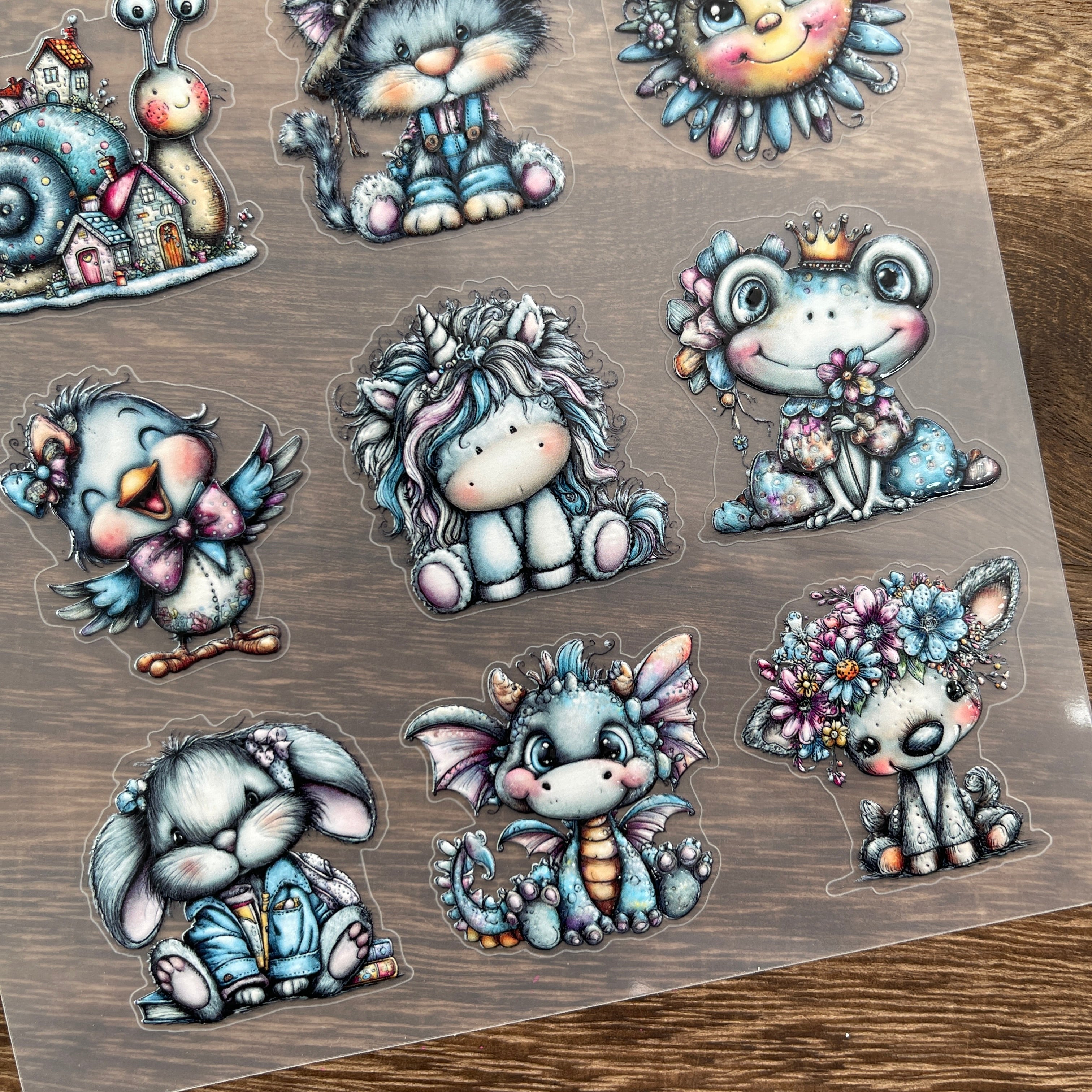 3D Cartoon animals PET Sticker 1 Pcs