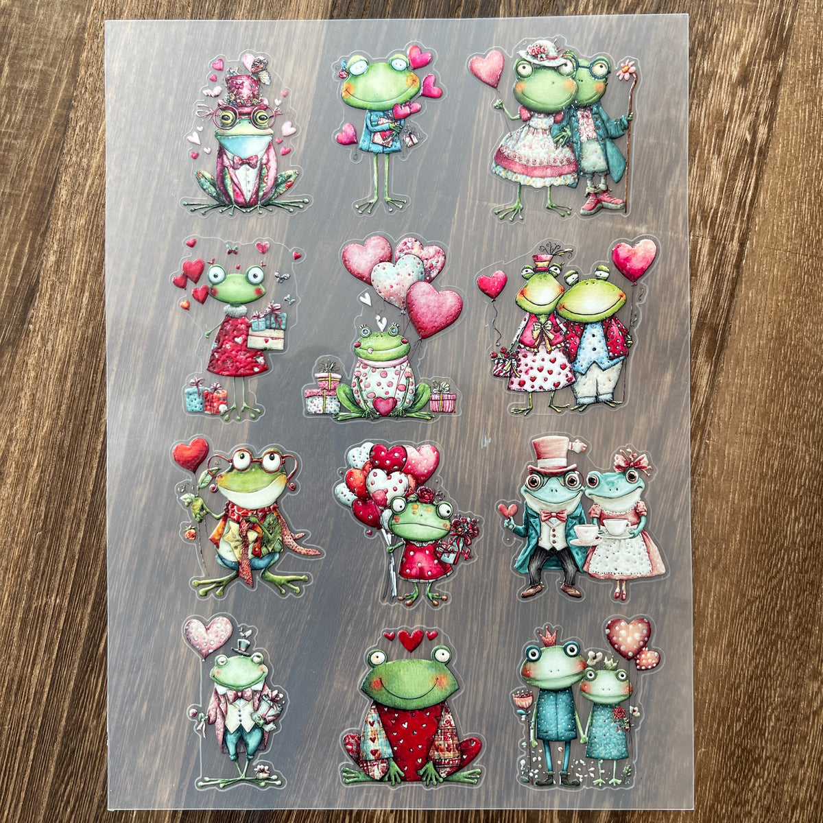 Full frog couple PET sticker sheet