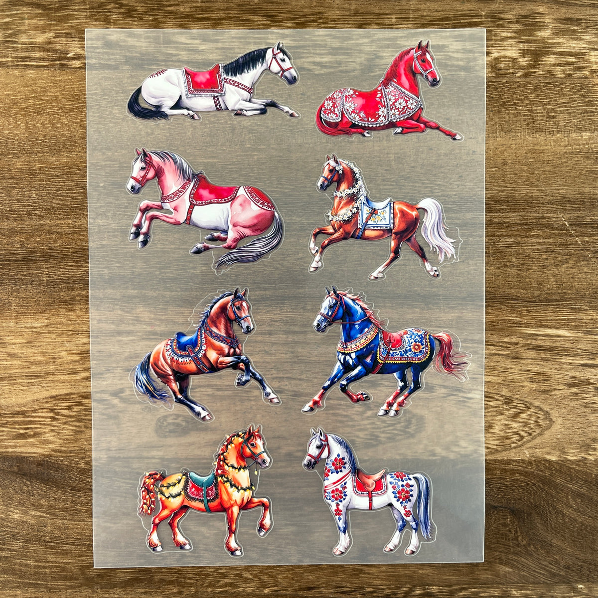 Full horse PET sticker sheet