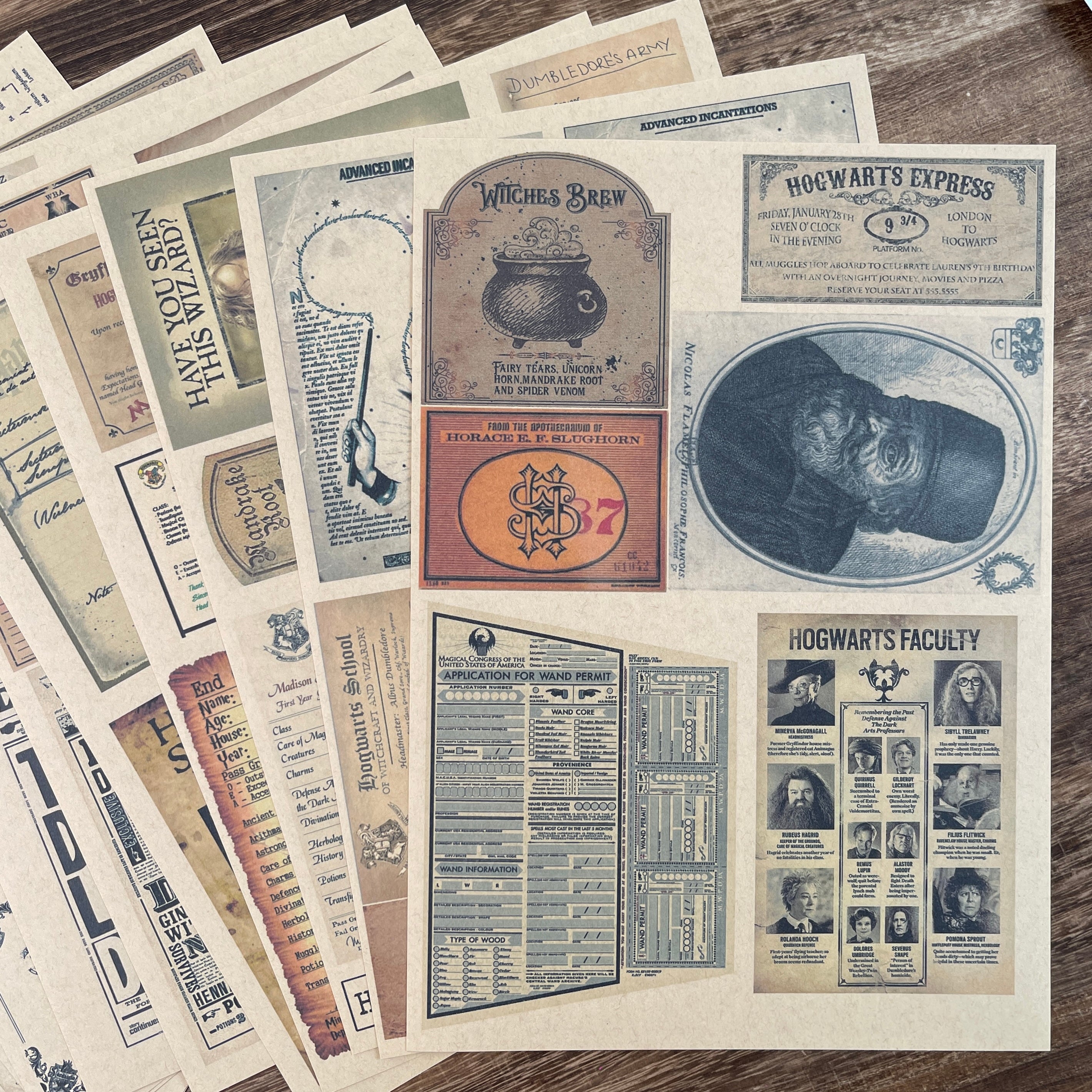 A4 size Hogwarts Style paper & sticker 25 pcs