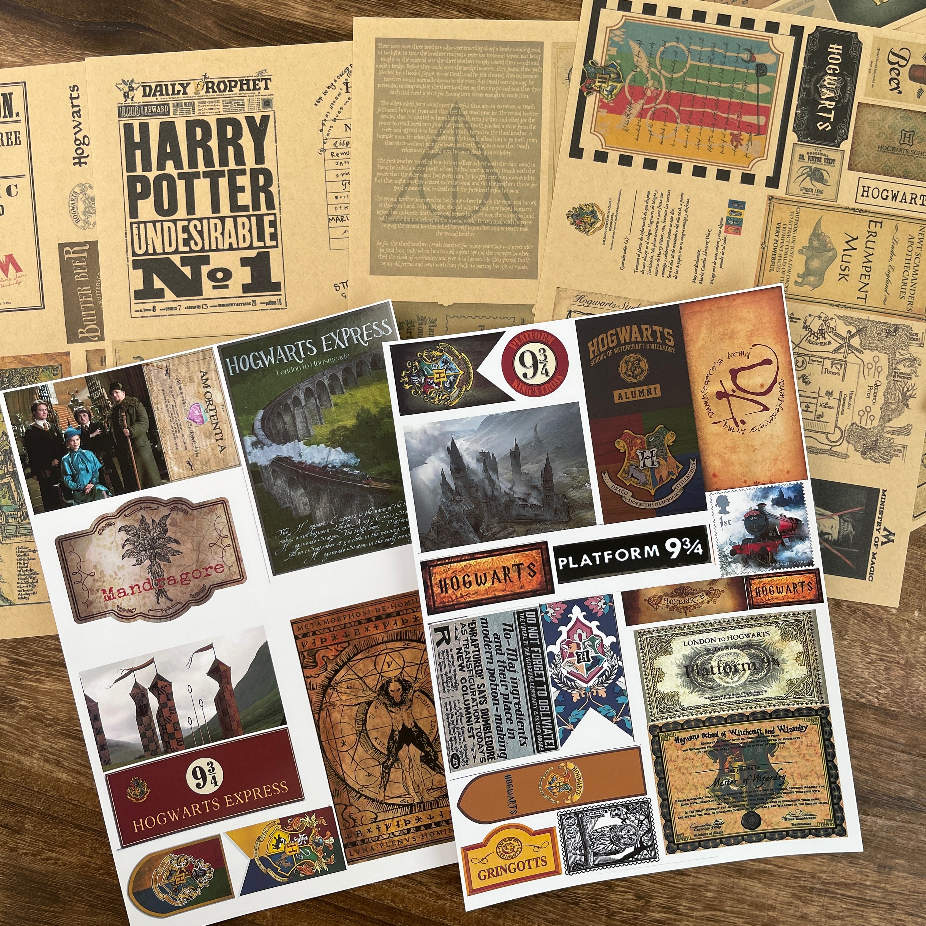 A4 size Hufflepuff Style paper & sticker 25 pcs
