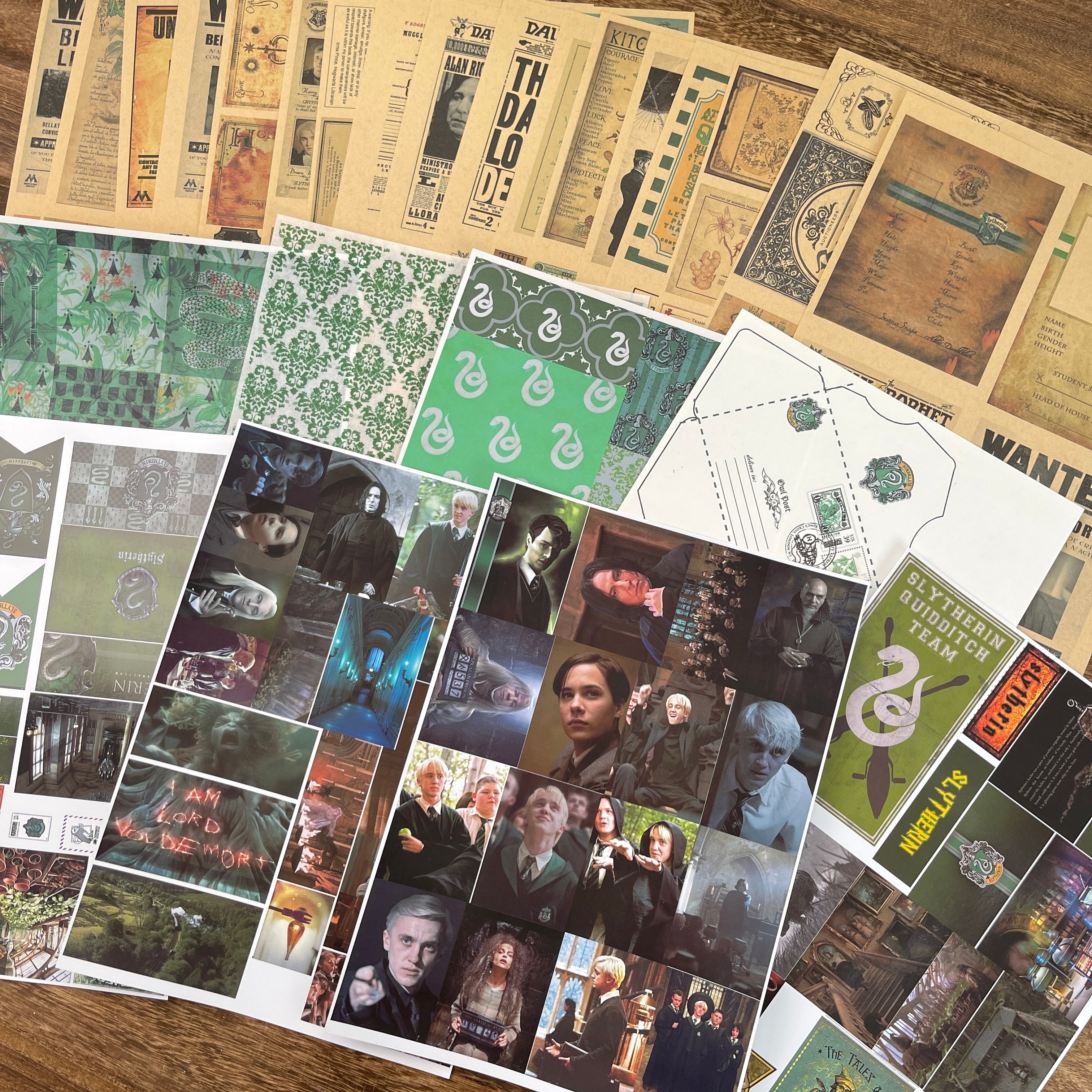 A4 size Slytherin Style paper & sticker 25 pcs