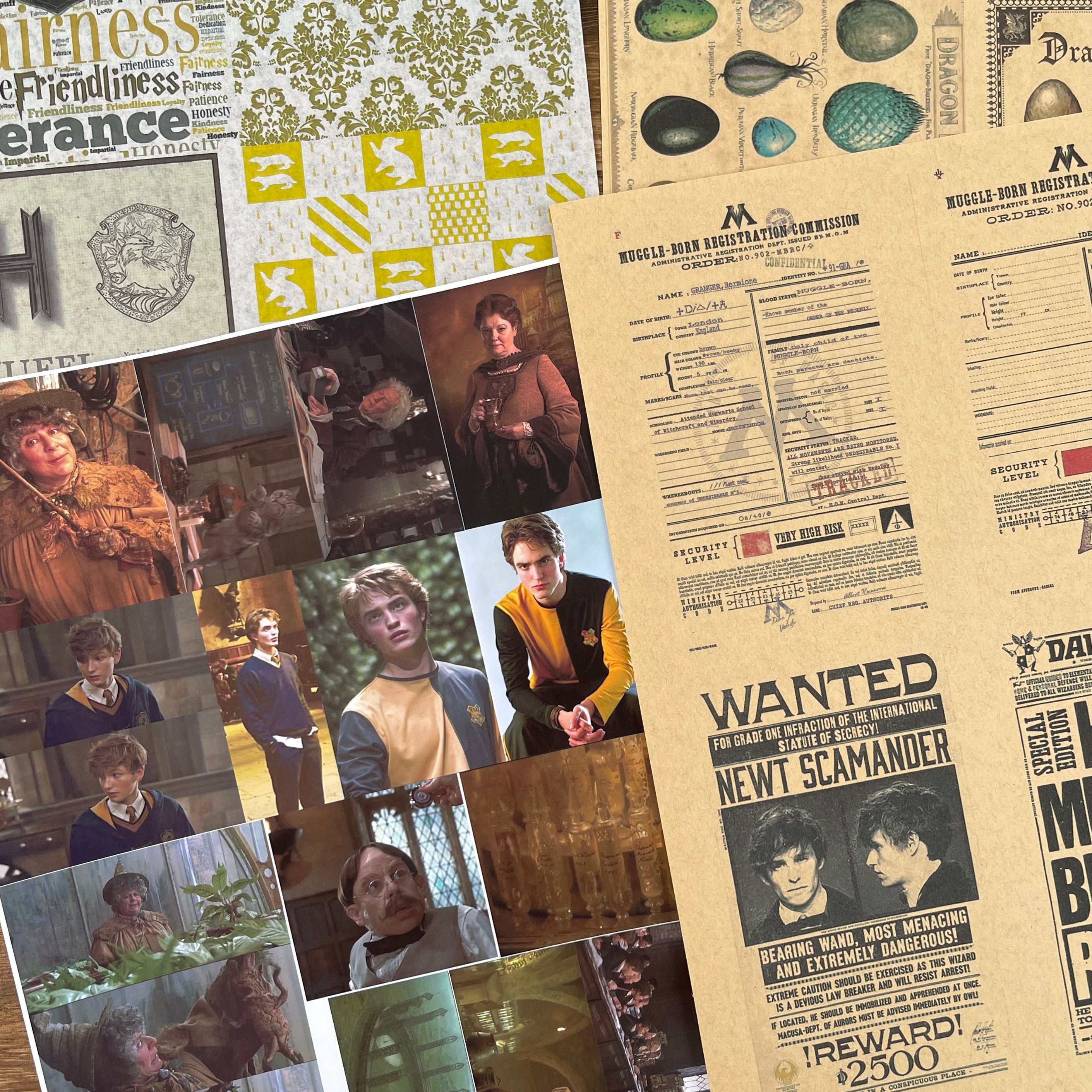 A4 size hufflepuff Style paper & sticker 25 pcs
