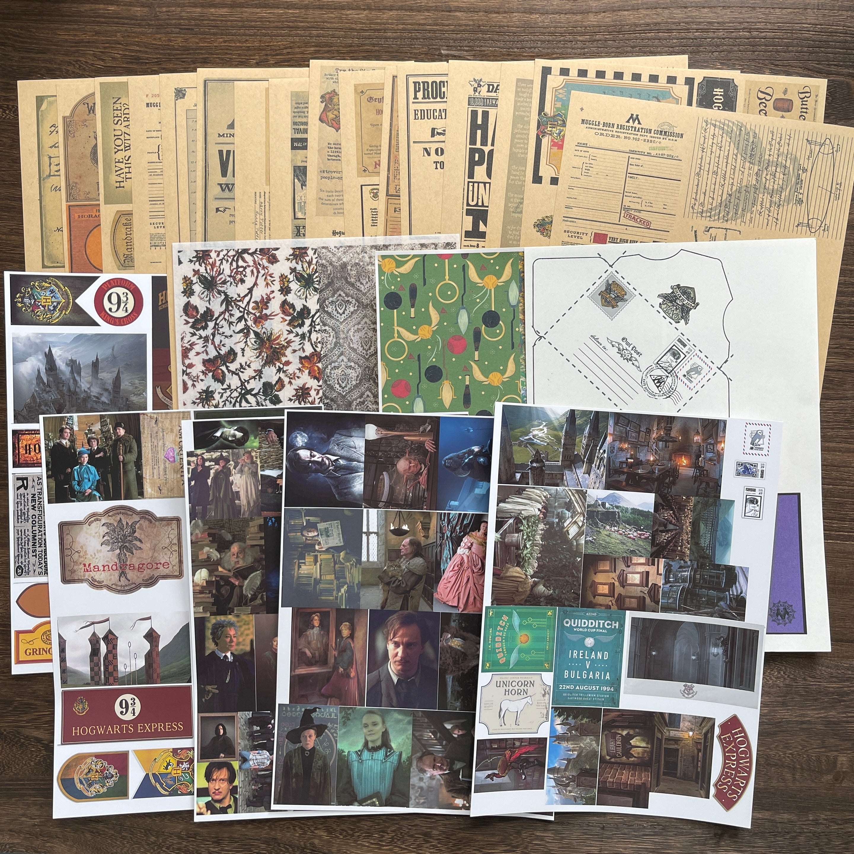 A4 size Hogwarts Style paper & sticker 25 pcs
