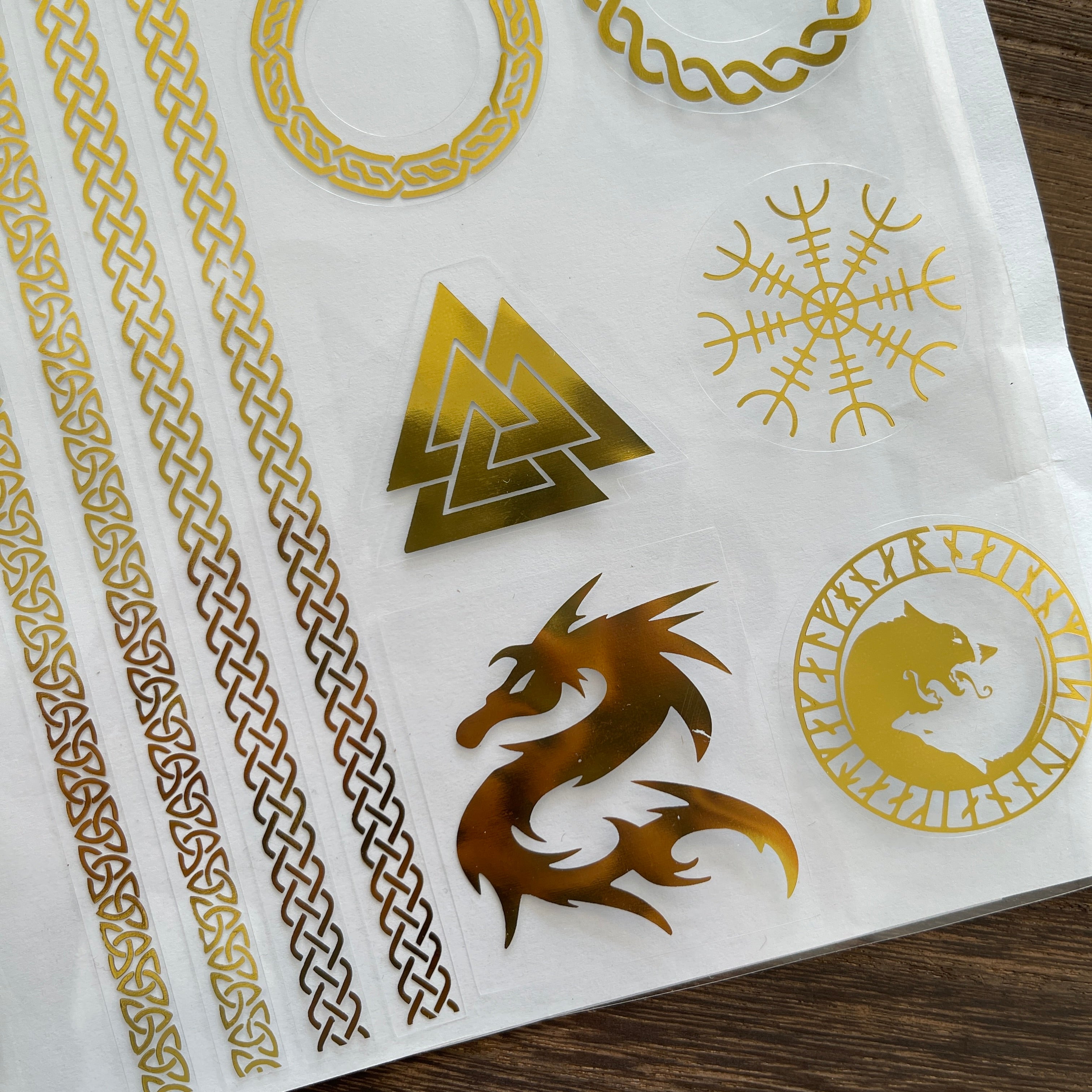 Viking-style Gold foil sticker 1pcs
