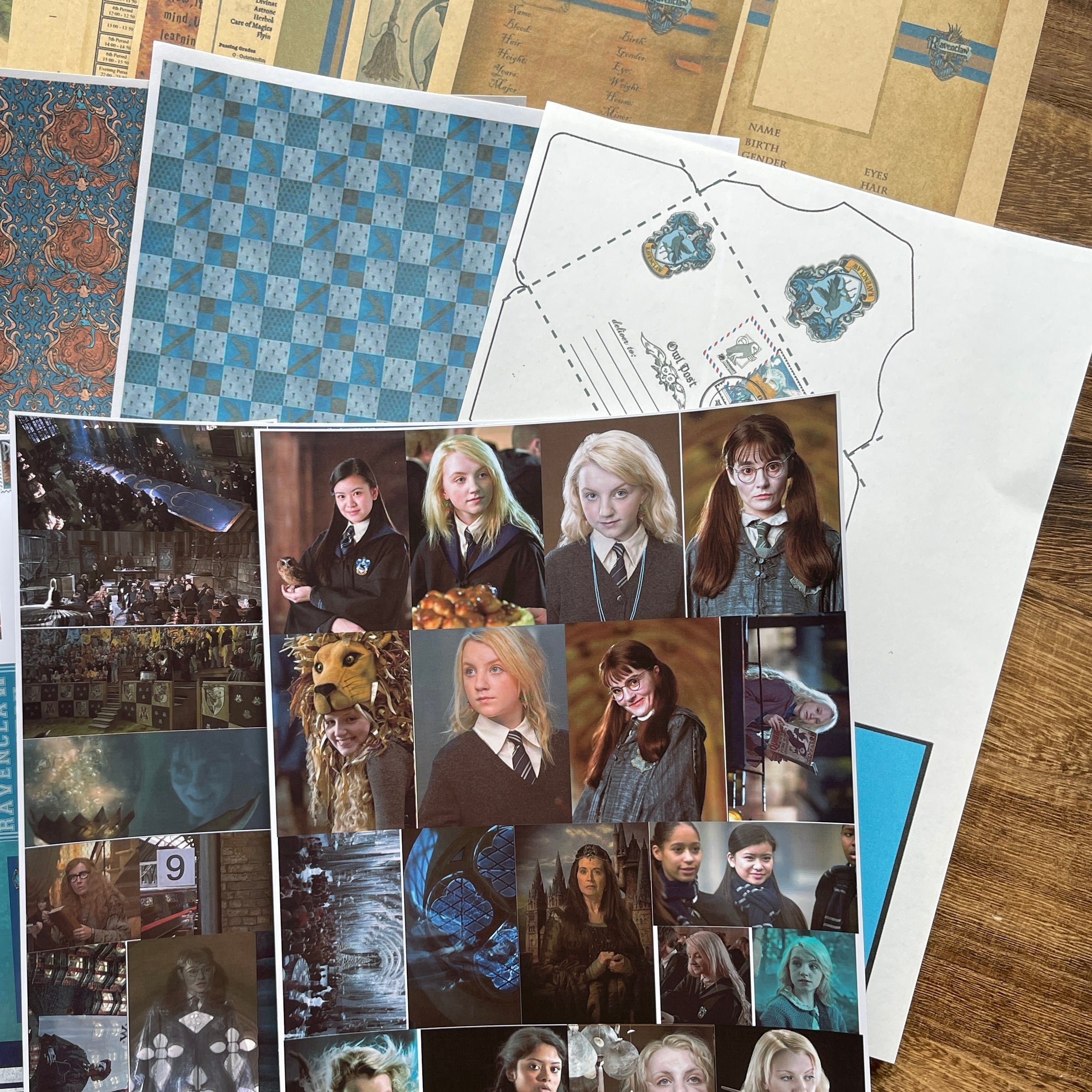 A4 size Ravenclaw Style paper & sticker 25 pcs
