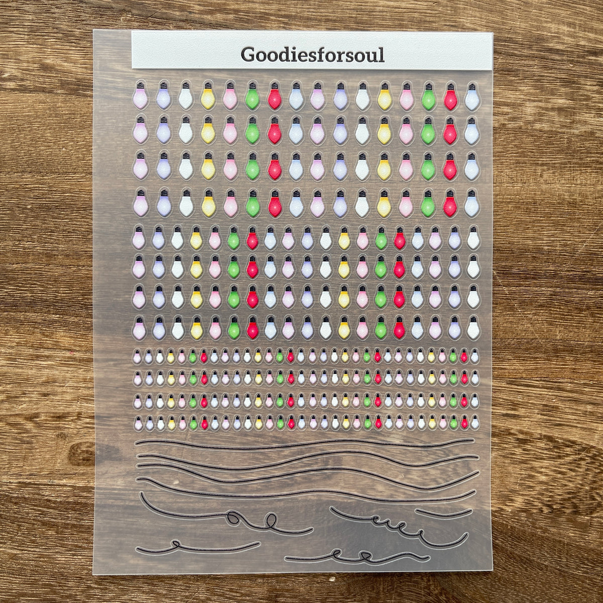 Full colorful lights PET sticker sheet