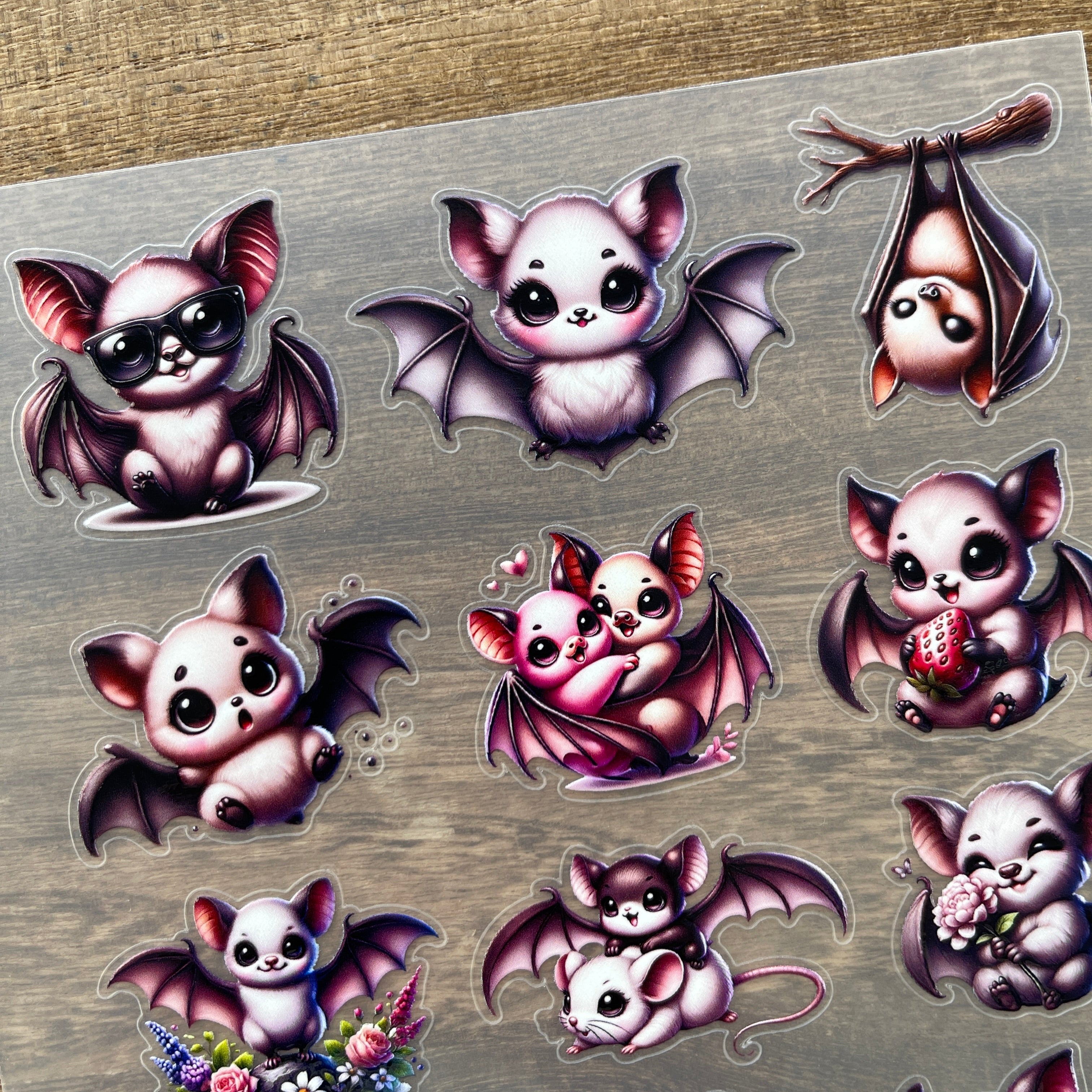 3D Cute bat PET Sticker 1 Pcs