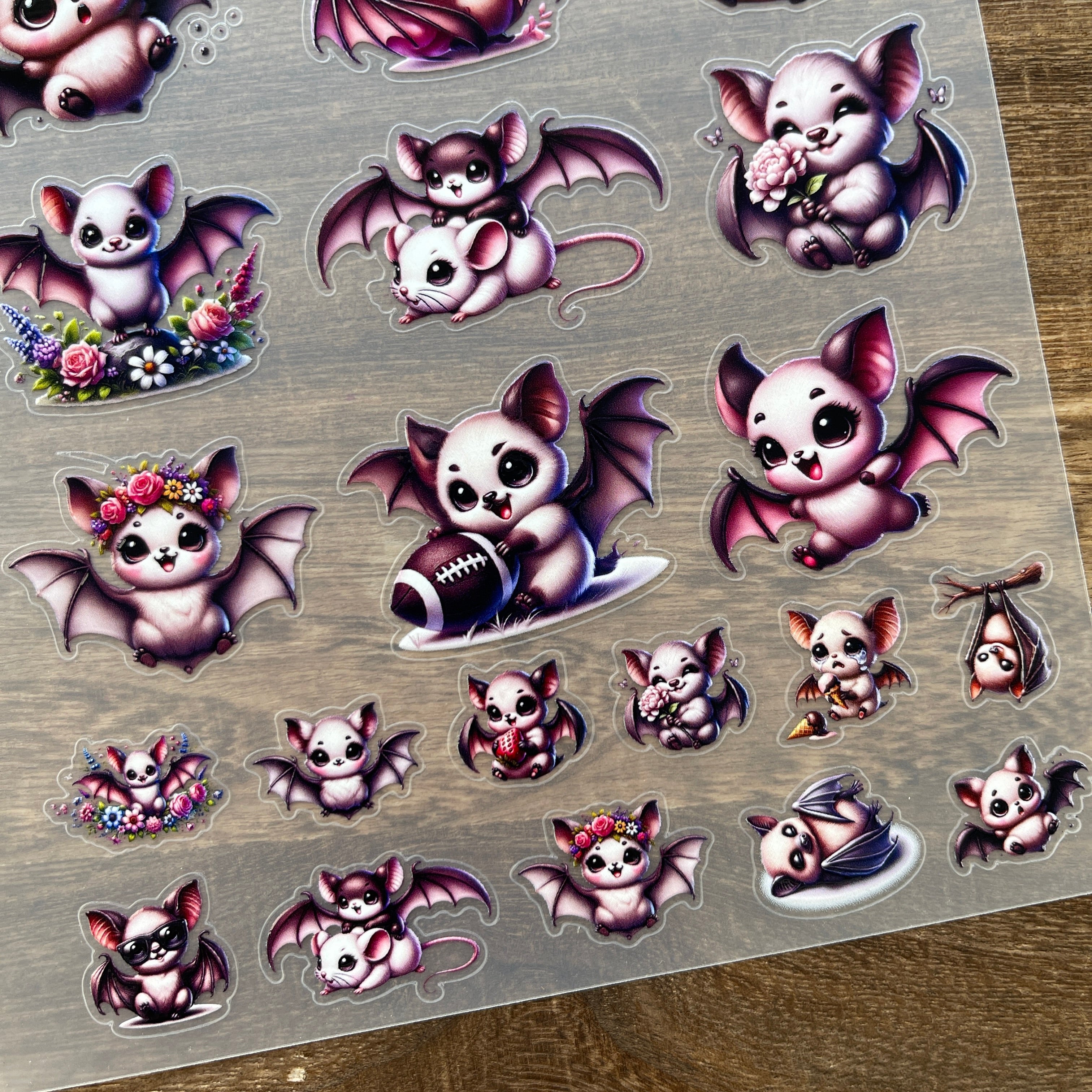 3D Cute bat PET Sticker 1 Pcs