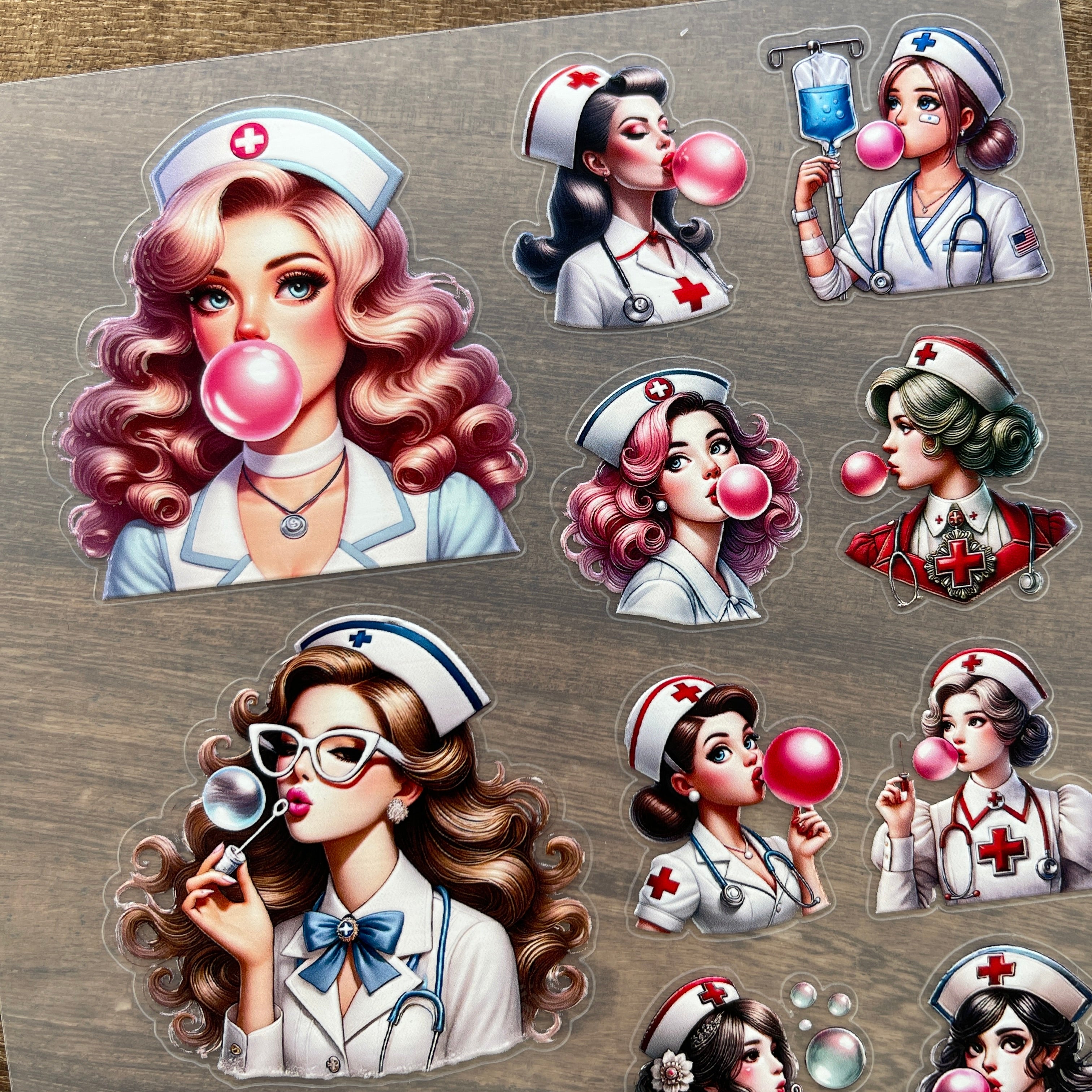3D Nurse PET Sticker 1 Pcs