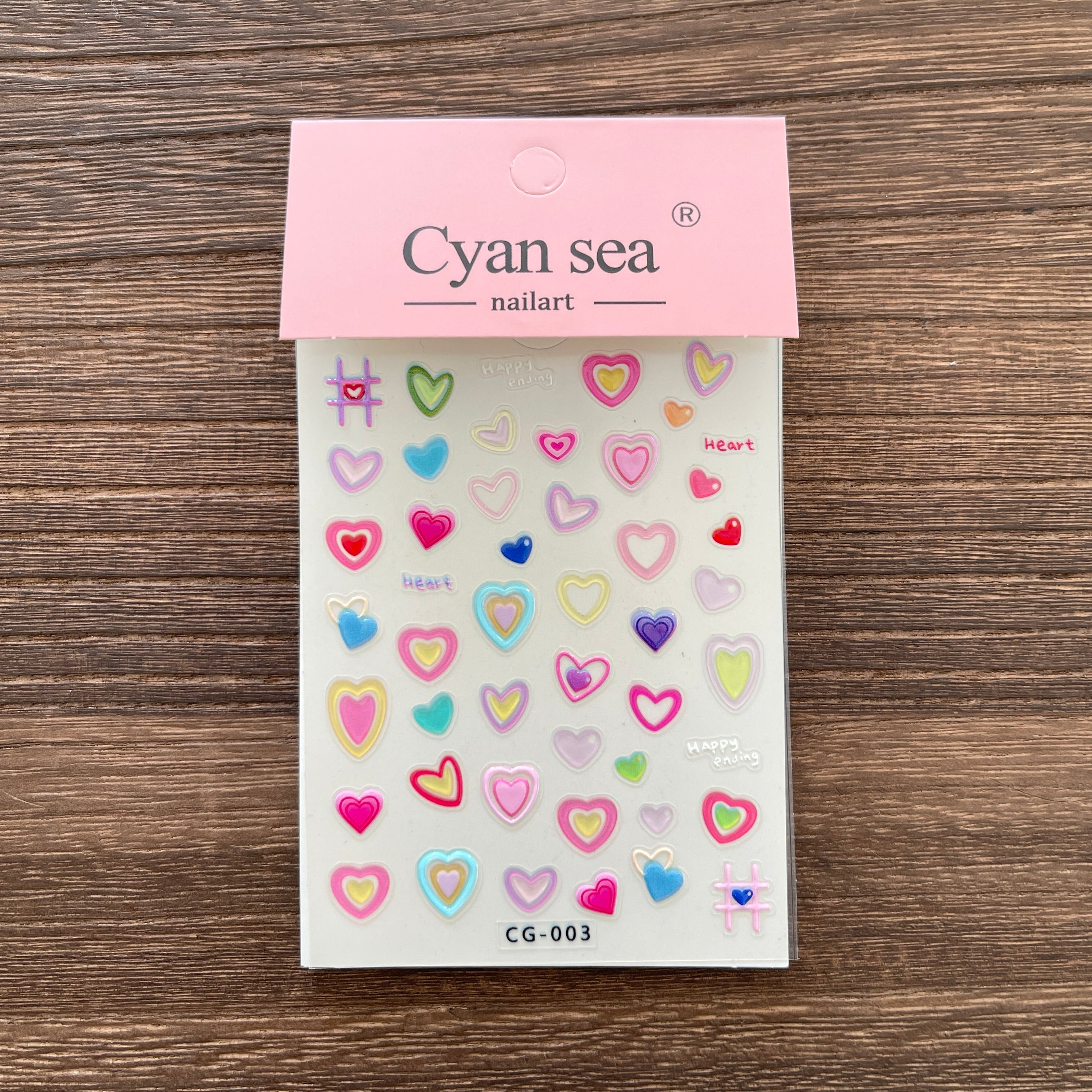 M283- Dopamine heart pattern Embossed Mini sticker 1 Pcs