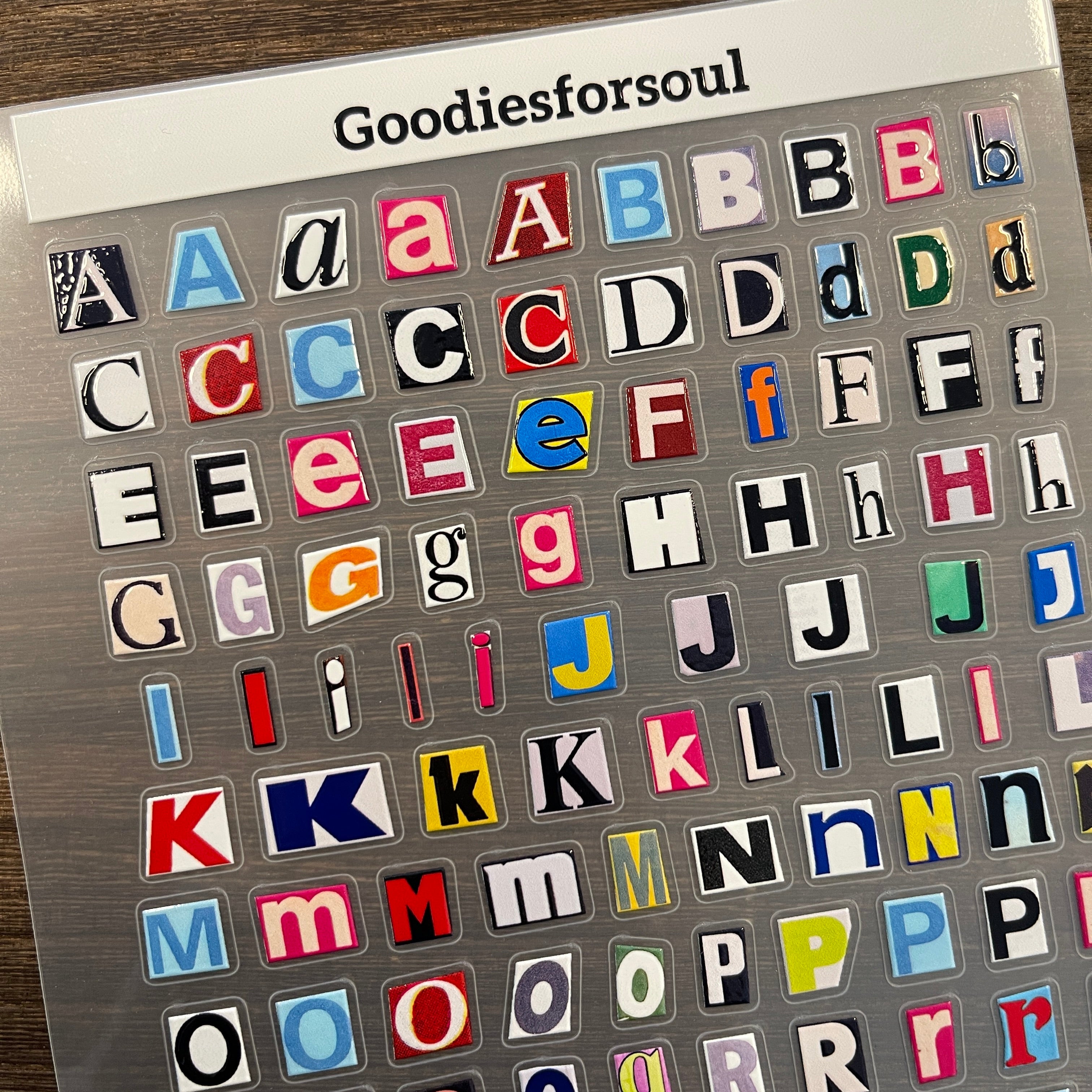 3D Ransom Letters PET Sticker 1 Pcs Goodiesforsoul