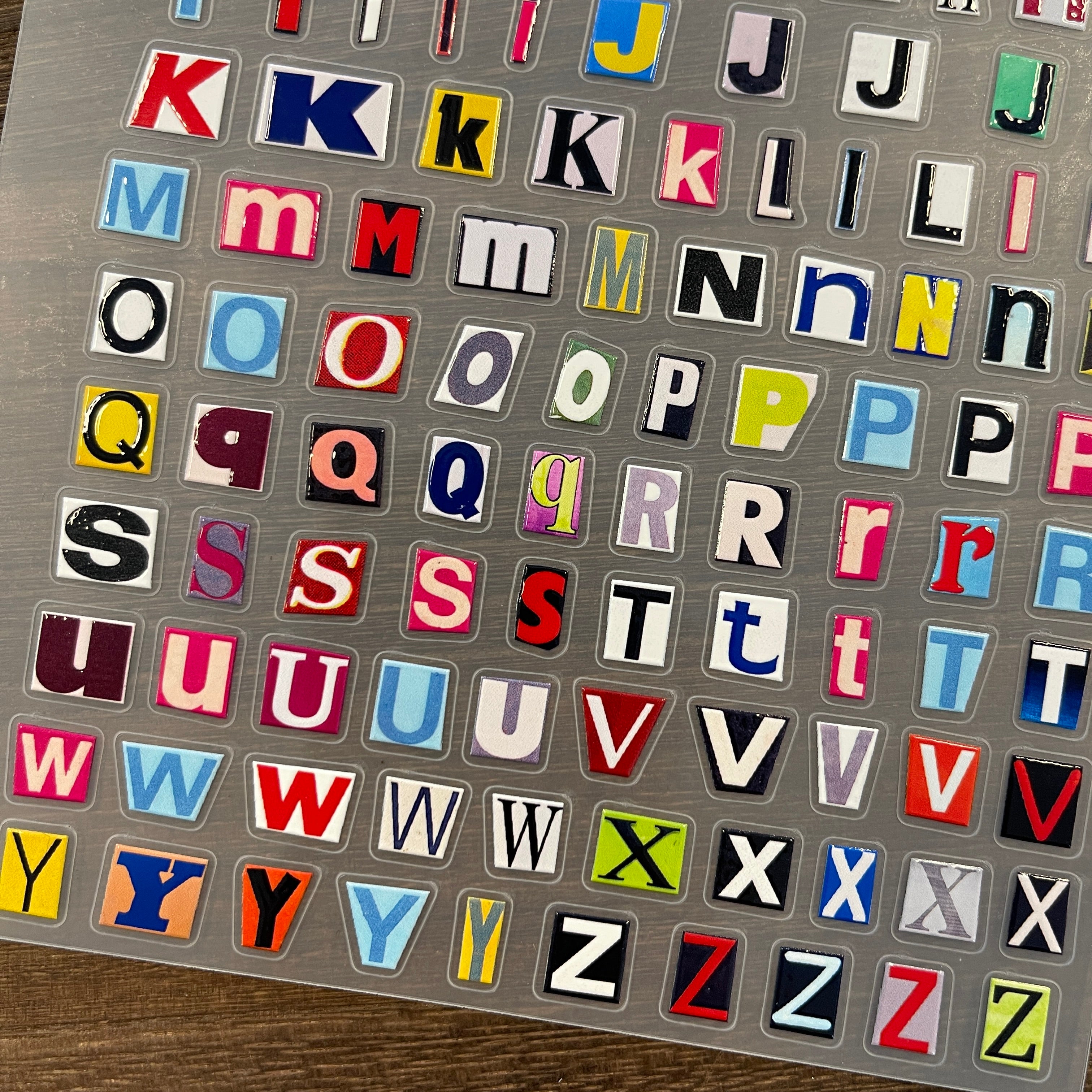 3D Ransom Letters PET Sticker 1 Pcs