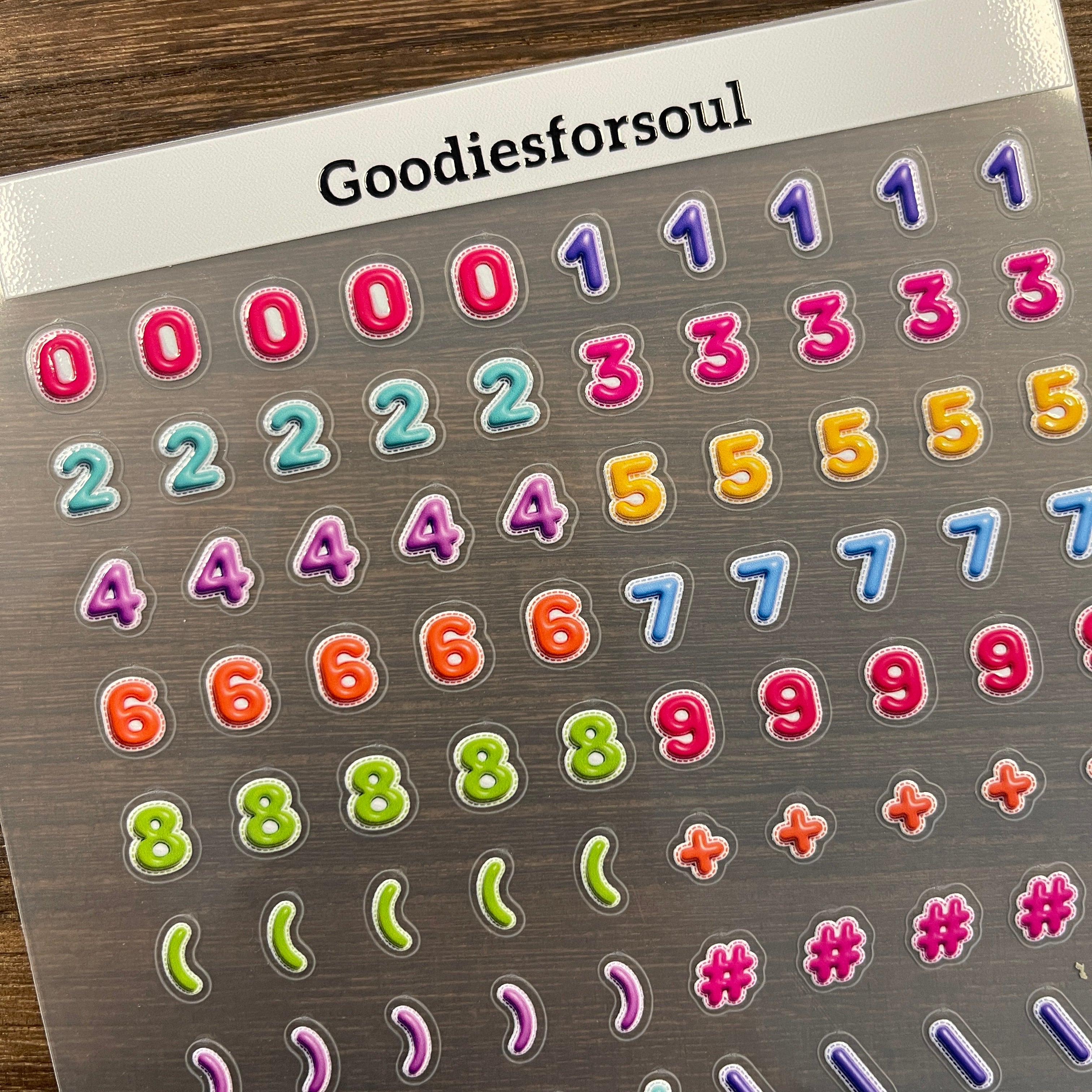 3D Colored letter symbols PET Sticker 1 Pcs