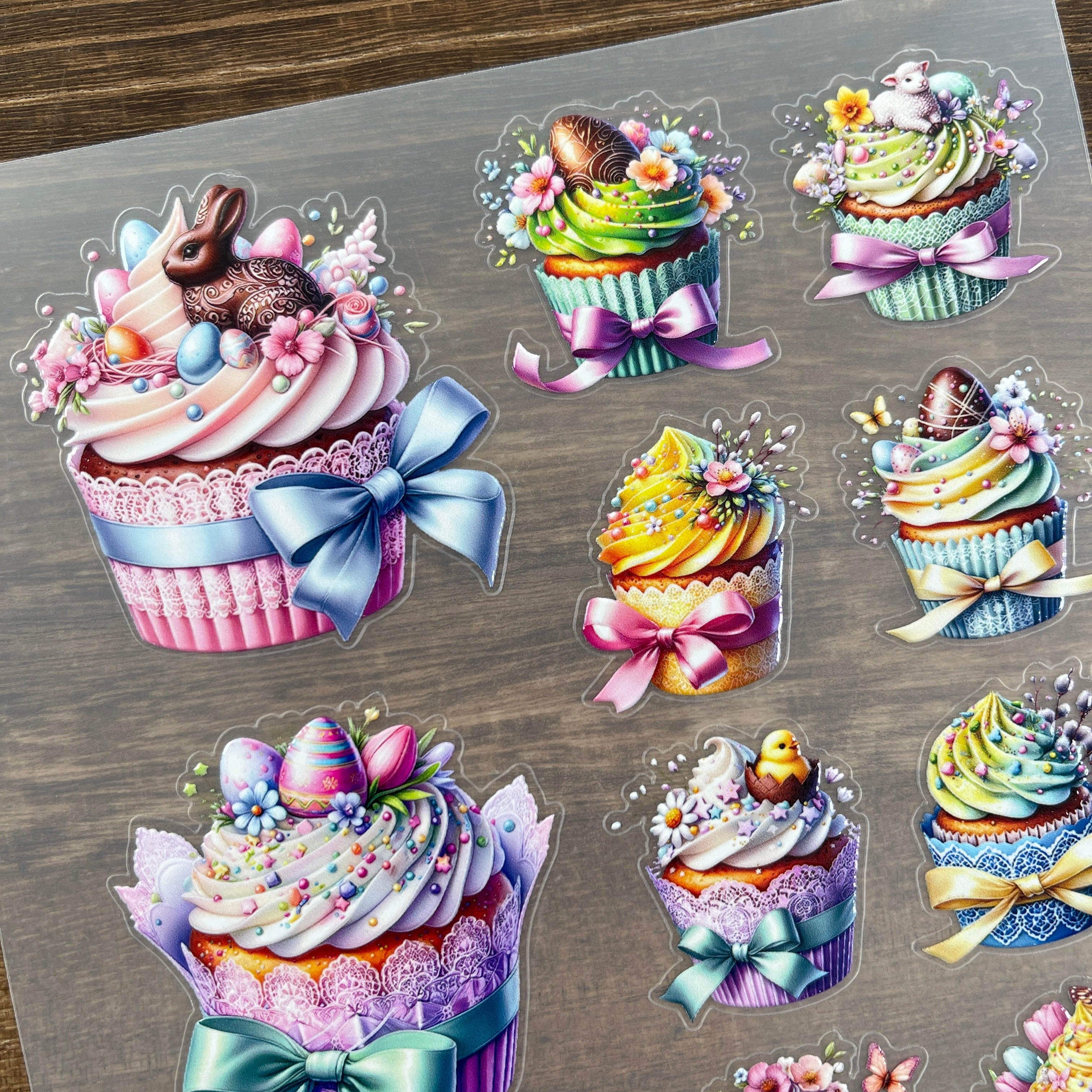 3D Easter cake PET Sticker 1 Pcs