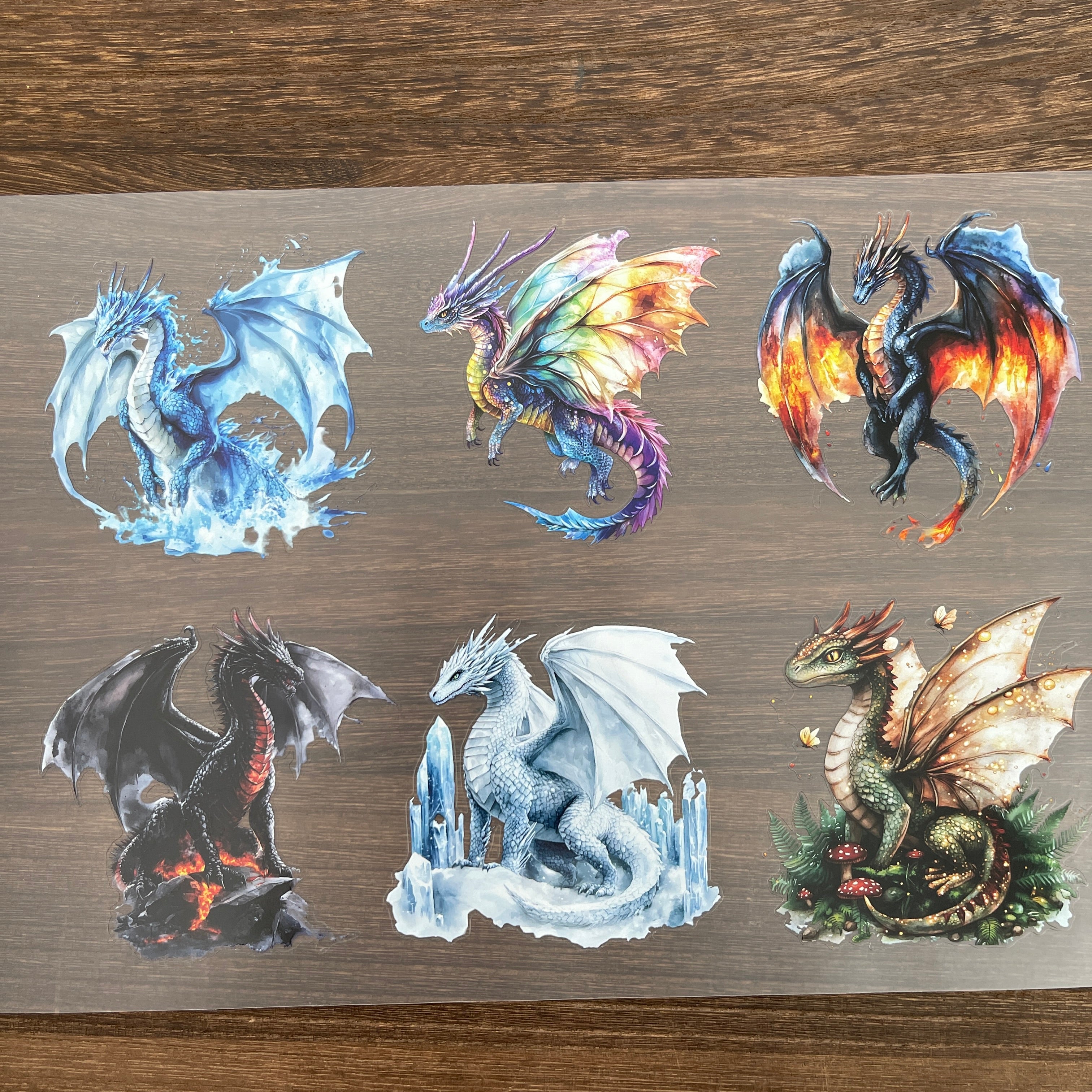 A4 Dragon matte PET pre-cut large sticker 1 pack 2 sheets