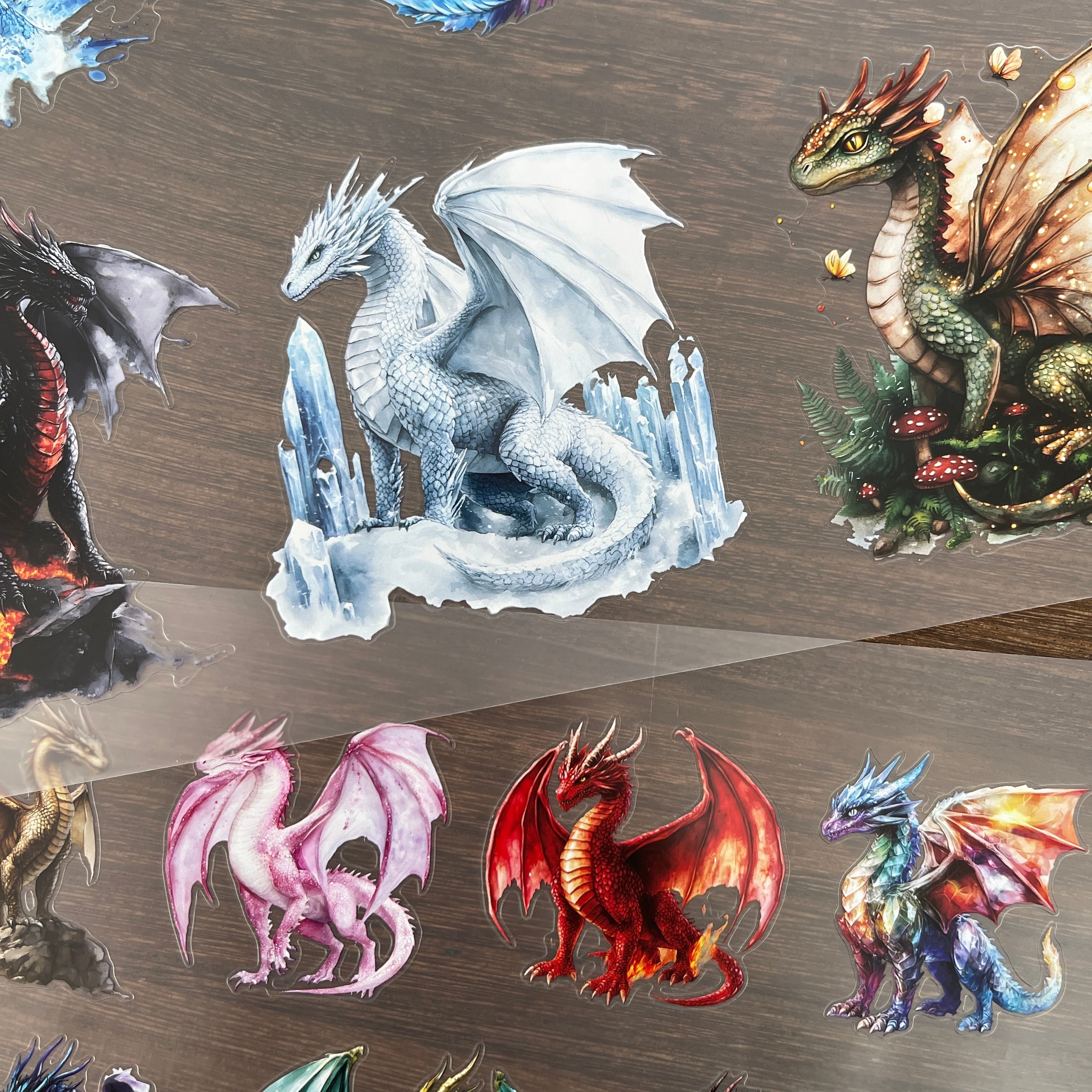 A4 Dragon matte PET pre-cut large sticker 1 pack 2 sheets