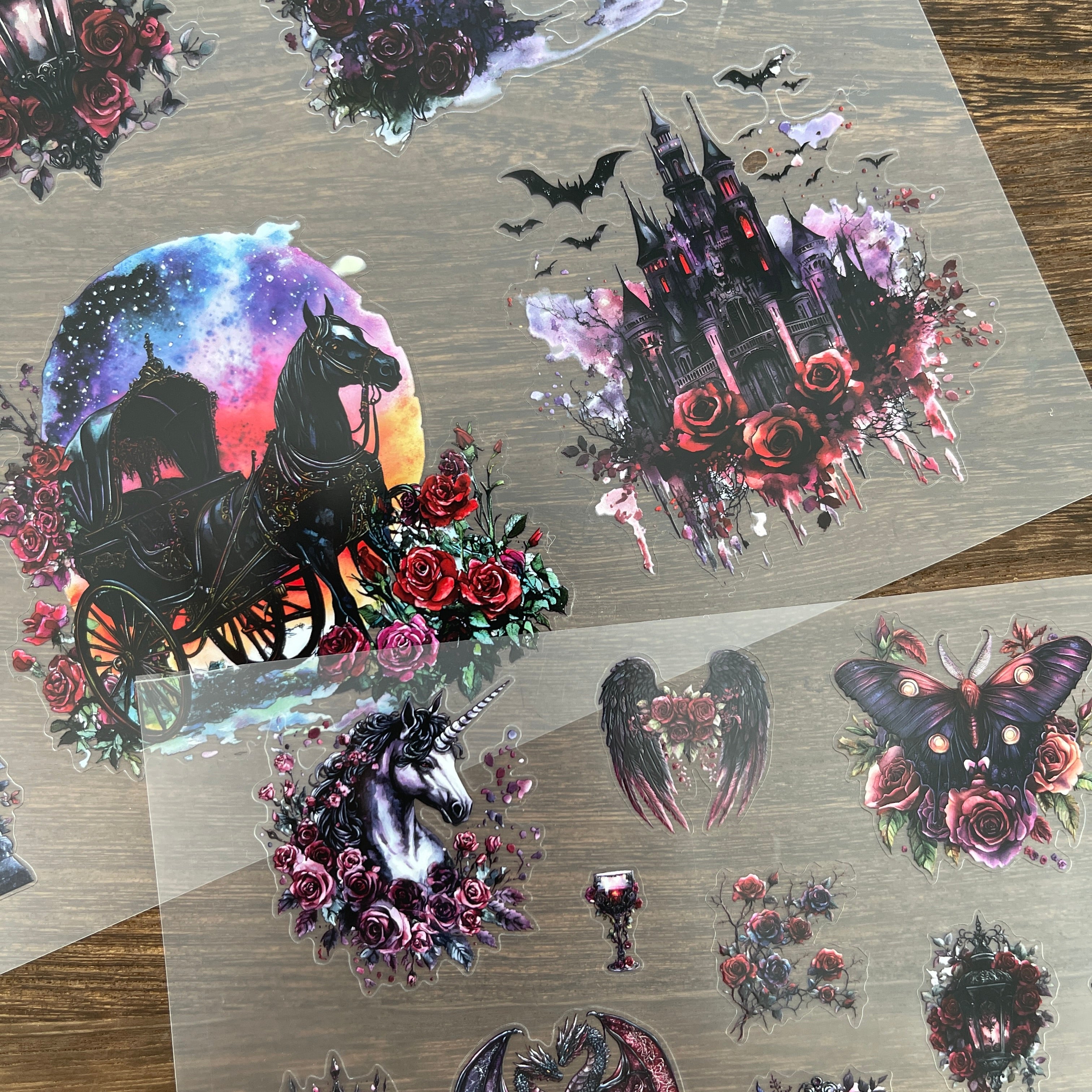 A4 Dark Romance matte PET pre-cut large sticker 1 pack 2 sheets
