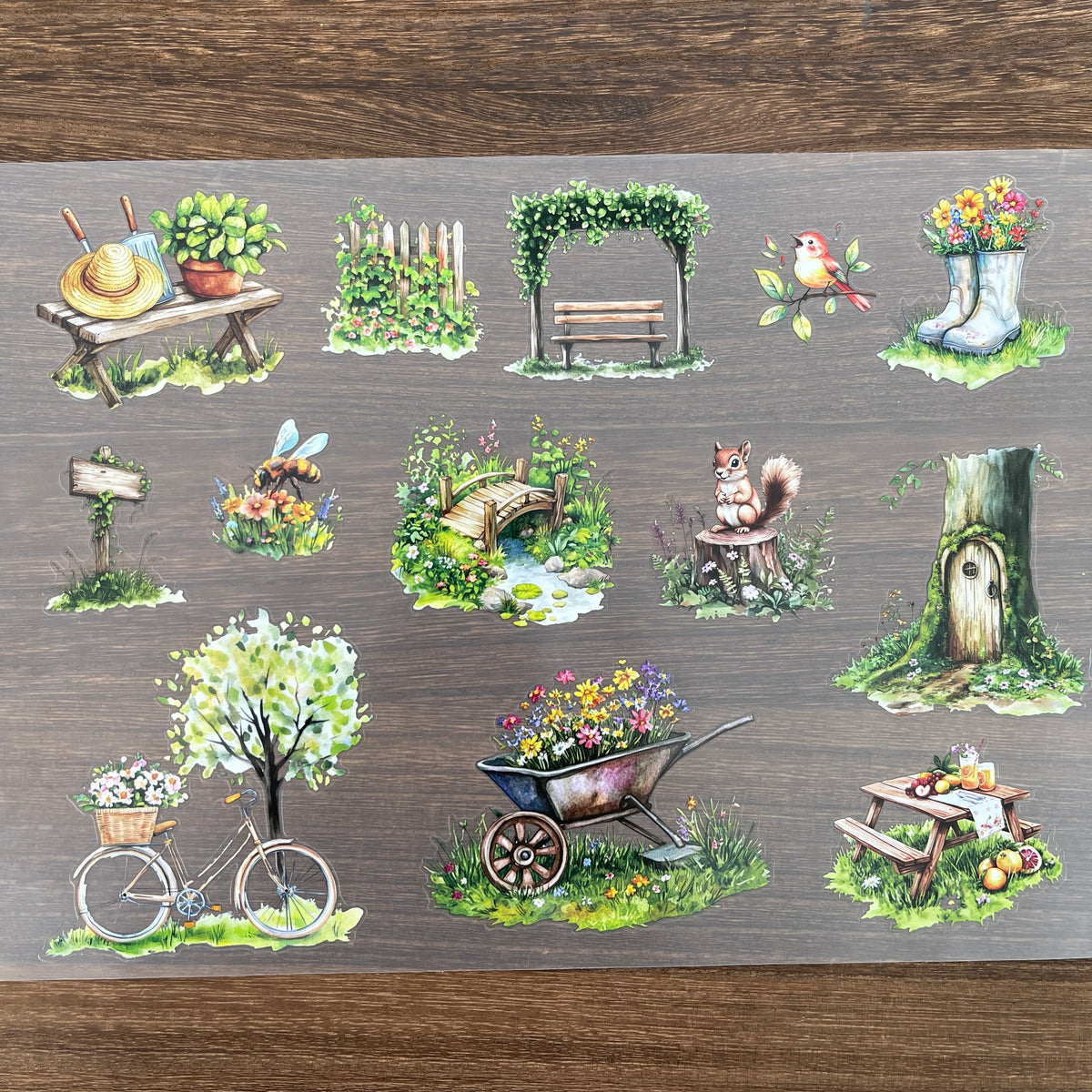 Green Scenery sticker sheet laid flat
