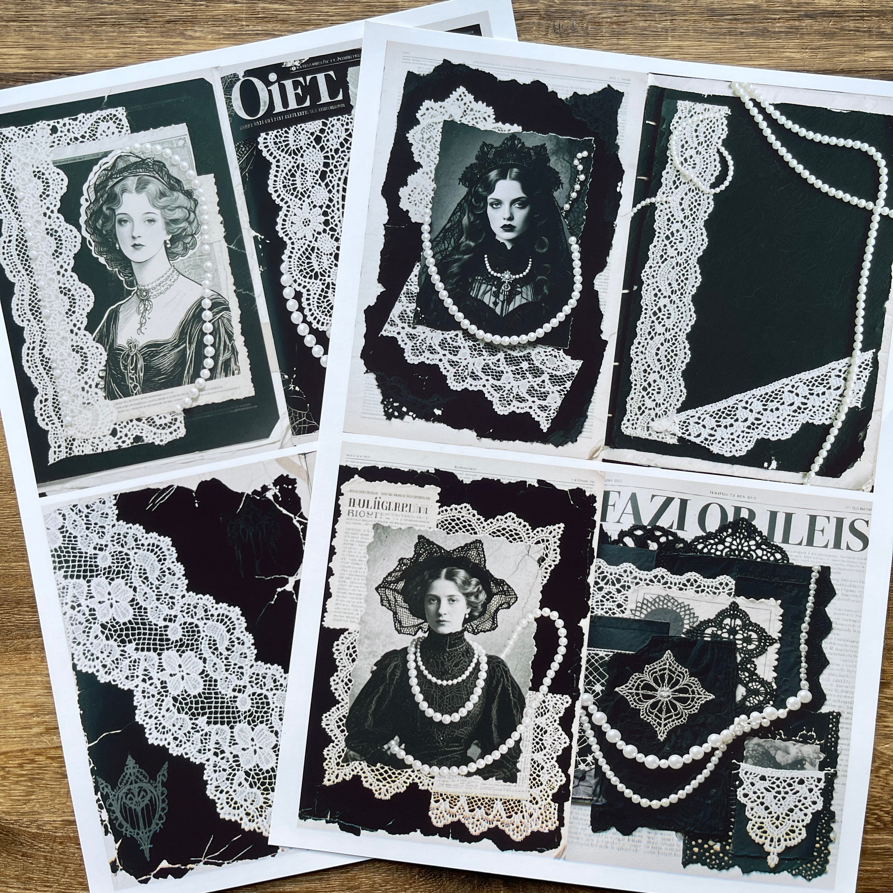 A4 size Vintage European noblewoman Style paper 2 pcs