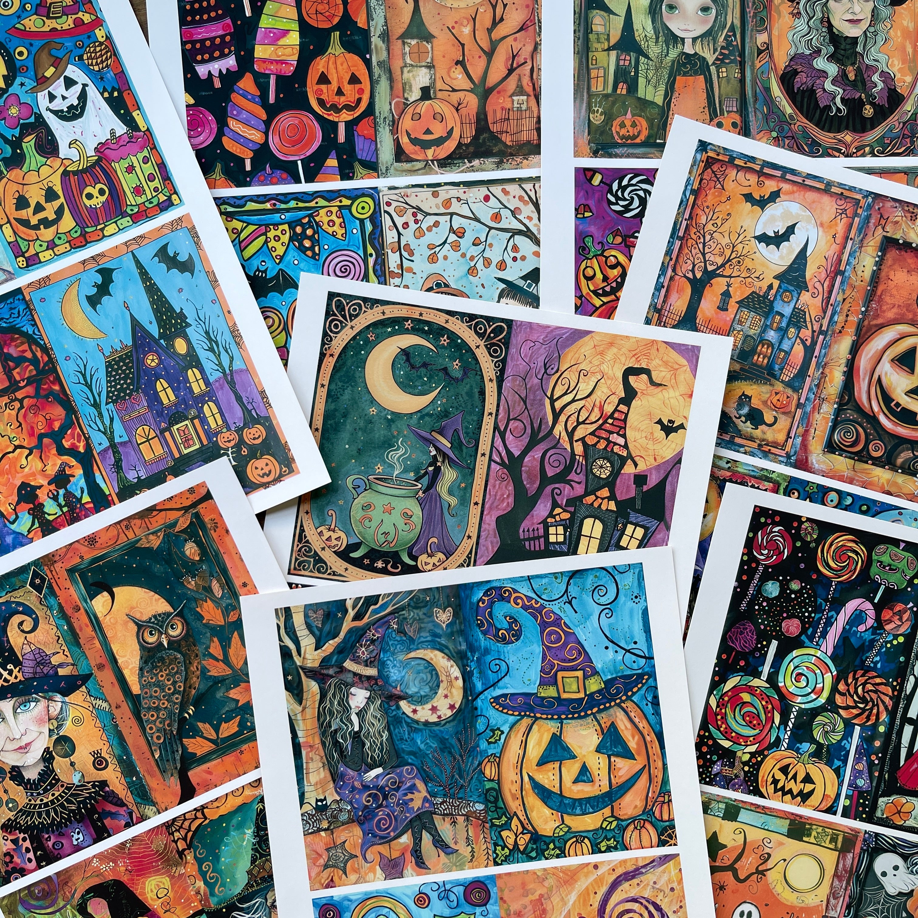 A4 size Vintage Dark Witch Style paper 8 pcs