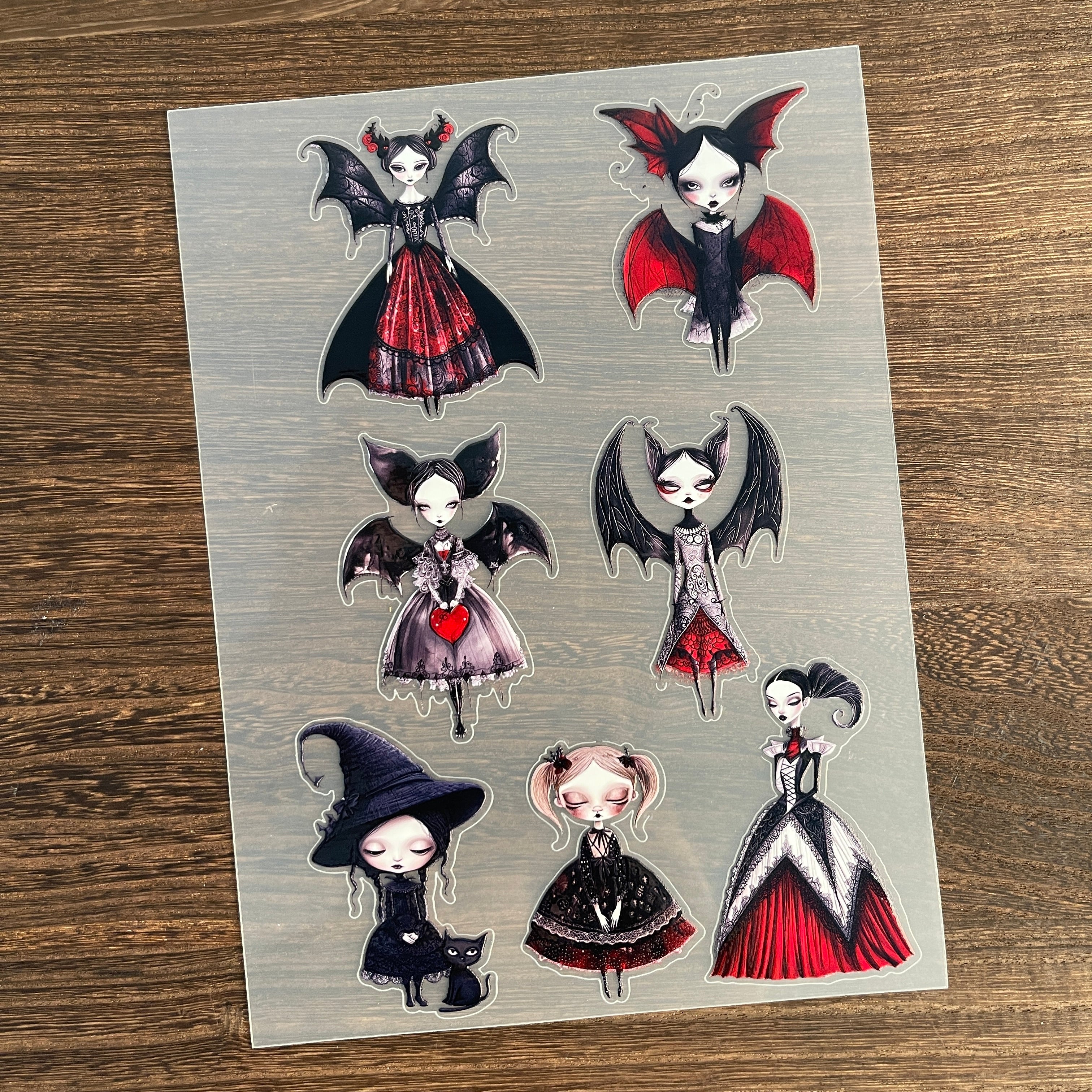 3D Bat fairy vampire PET Sticker 1 Pcs