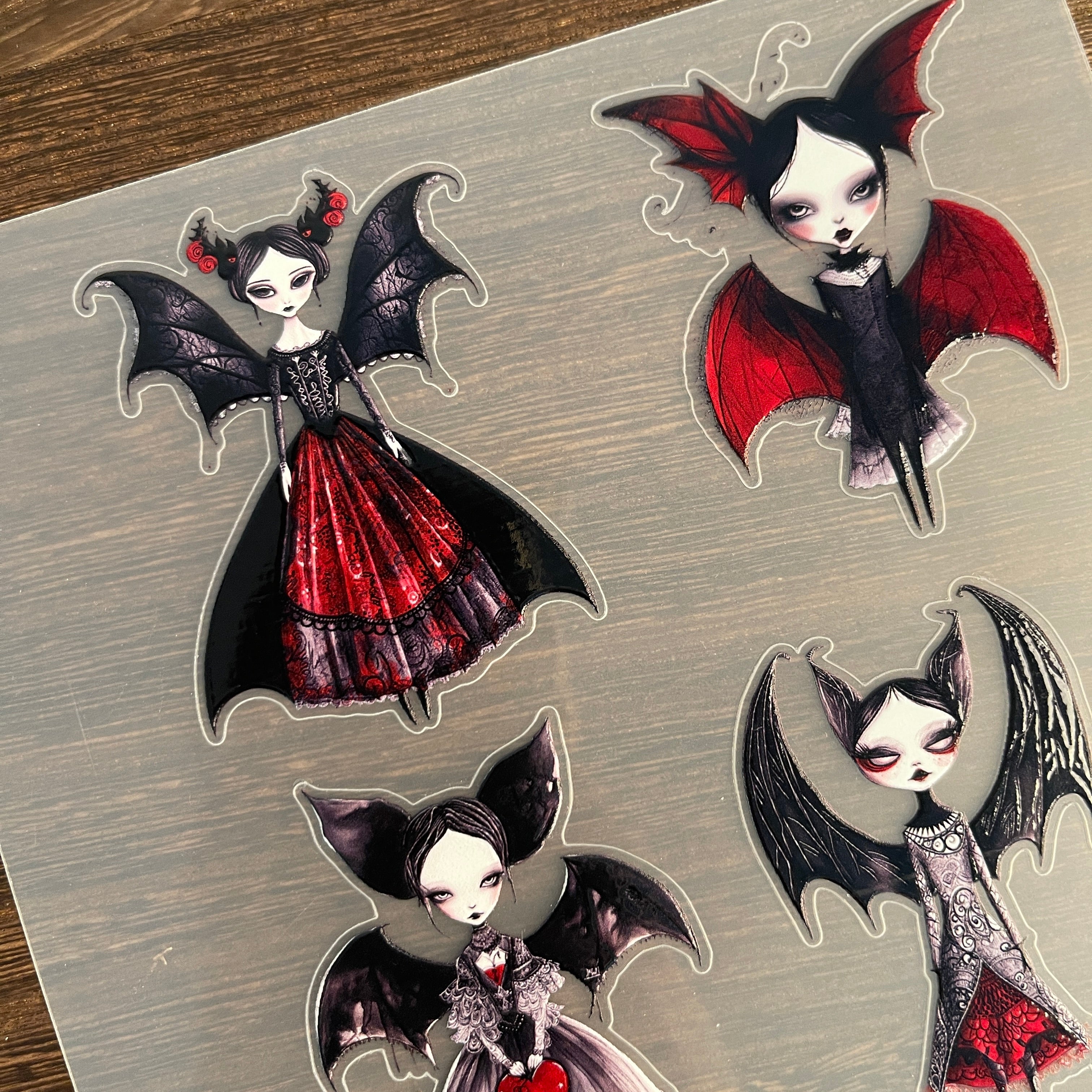 3D Bat fairy vampire PET Sticker 1 Pcs