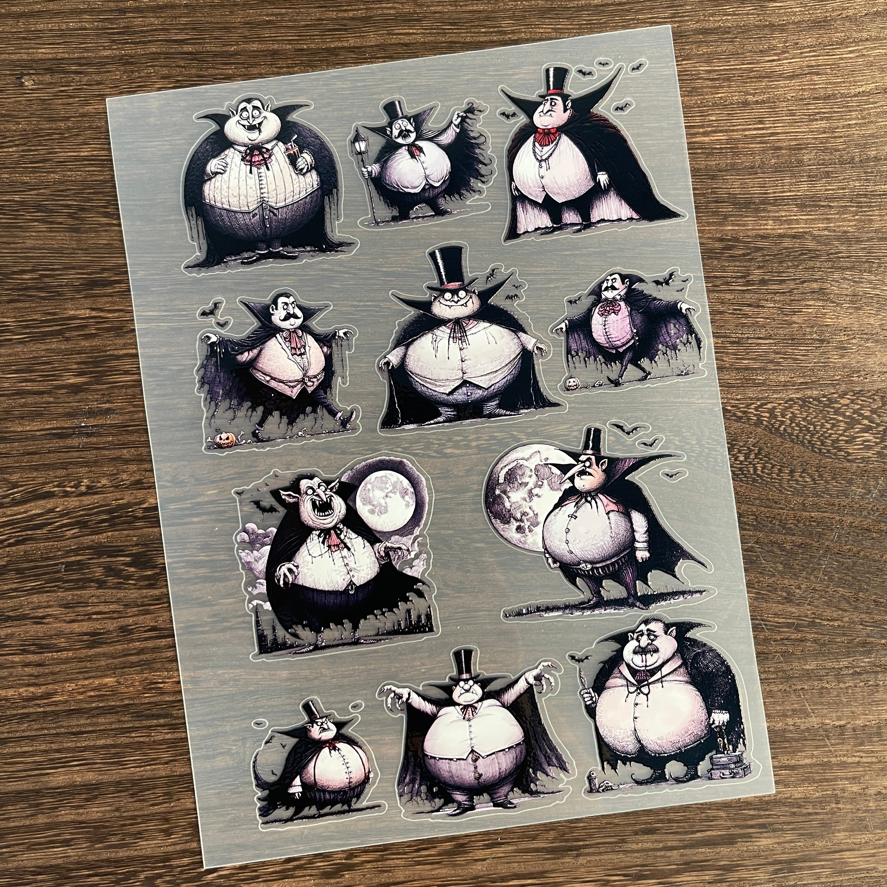 3D Dracula vampire PET Sticker 1 Pcs