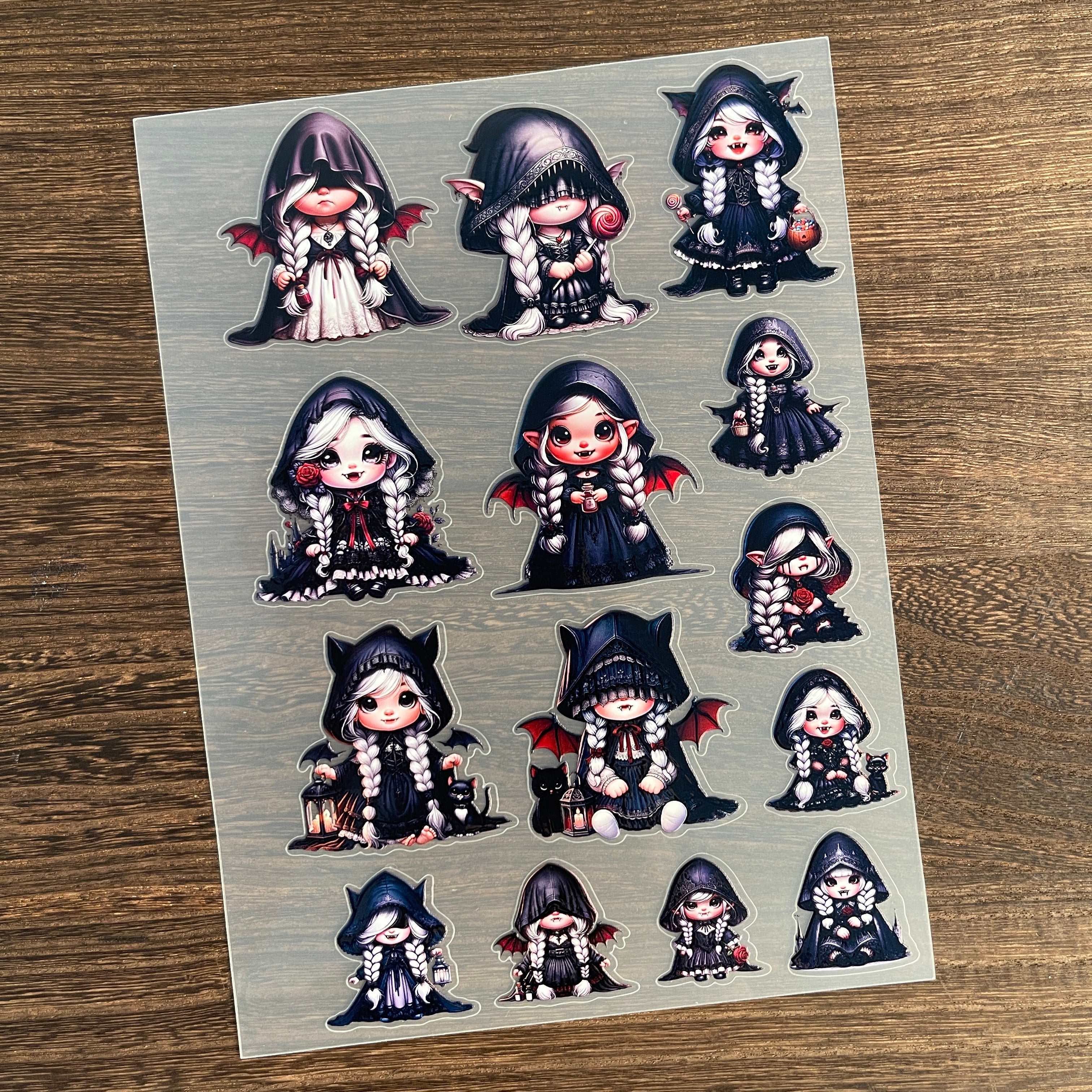 3D Cute vampire girl PET Sticker 1 Pcs
