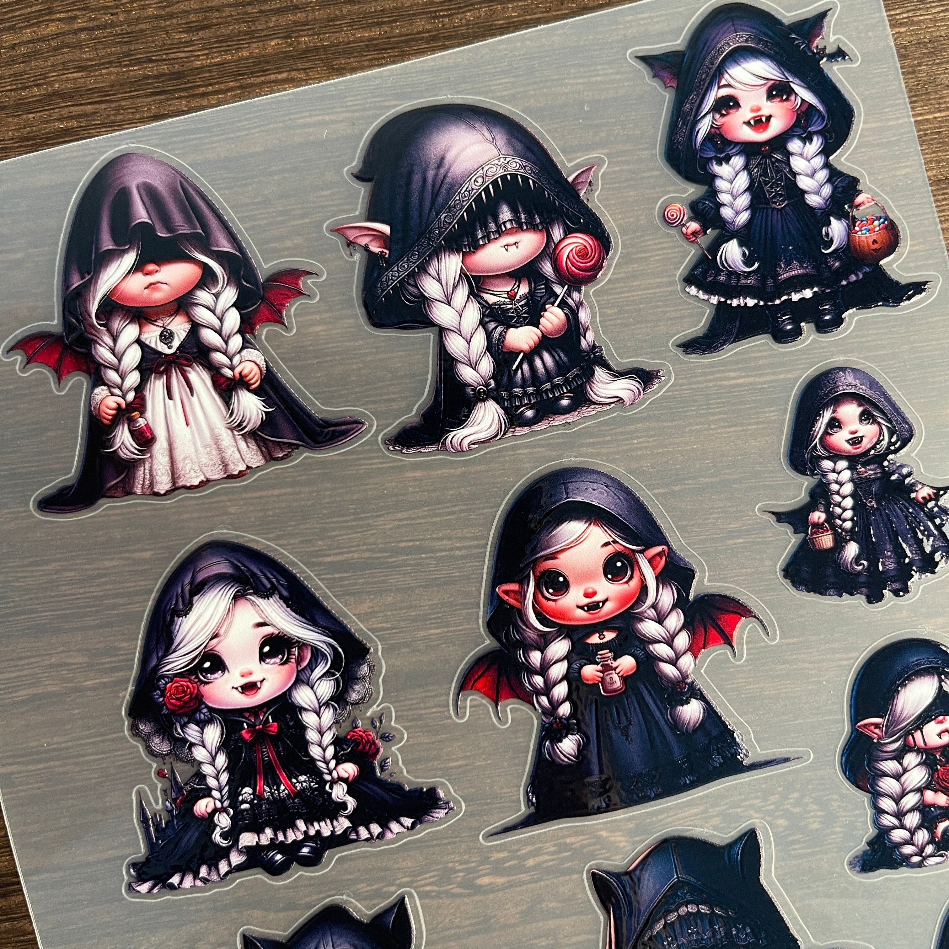 3D Cute vampire girl PET Sticker 1 Pcs