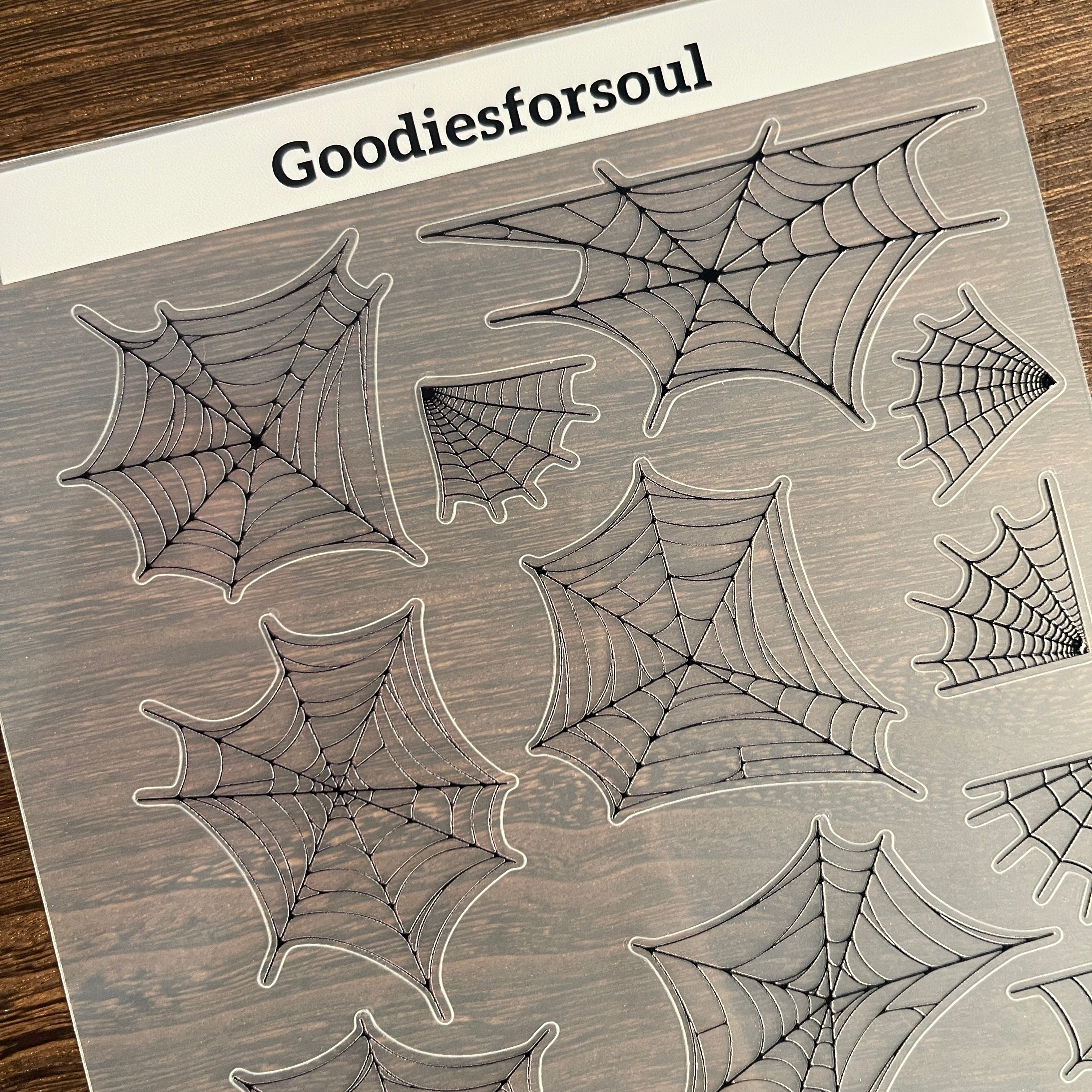 3D Black spider web PET Sticker 1 Pcs
