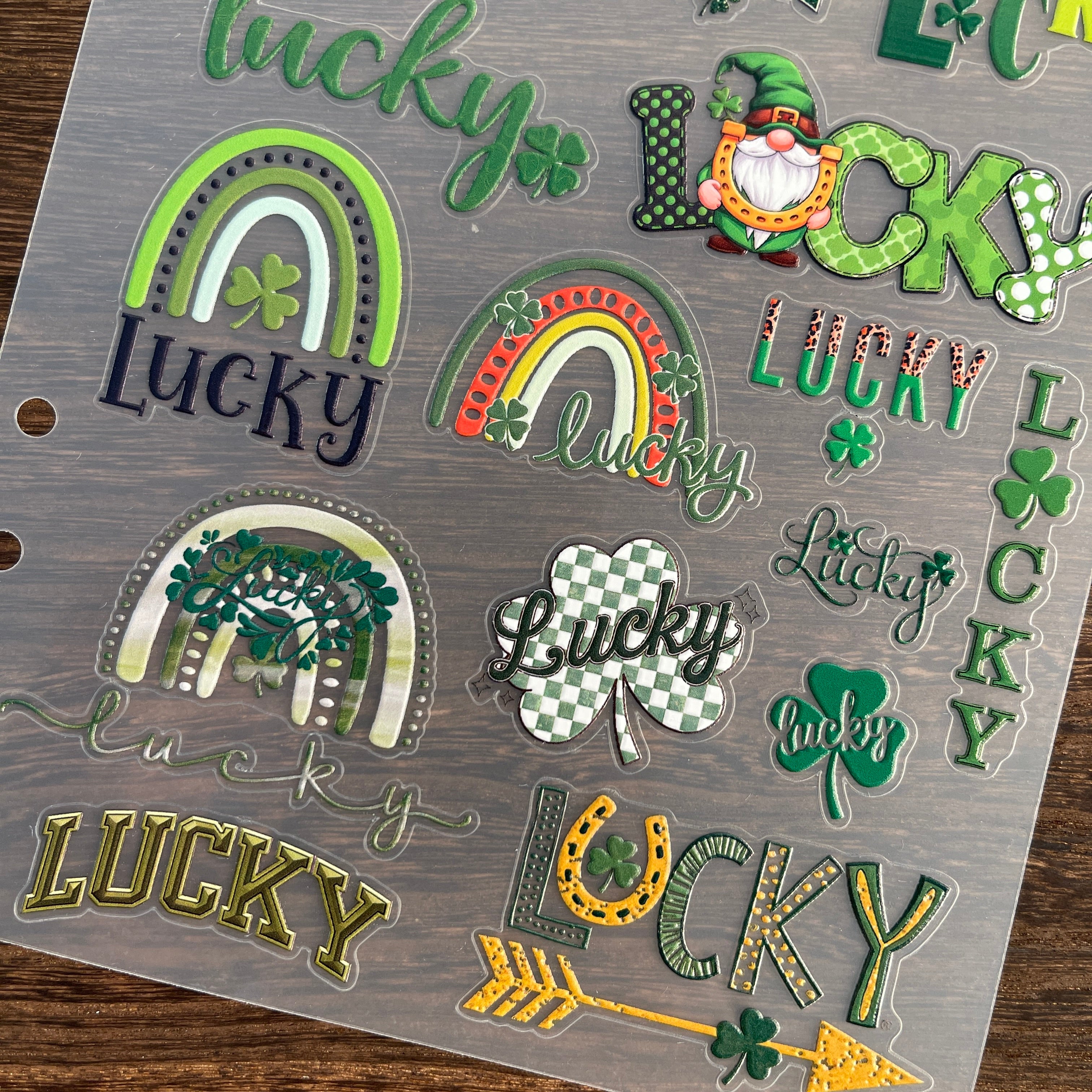 3D Lucky Four-Leaf Clover PET Sticker 1 Pcs