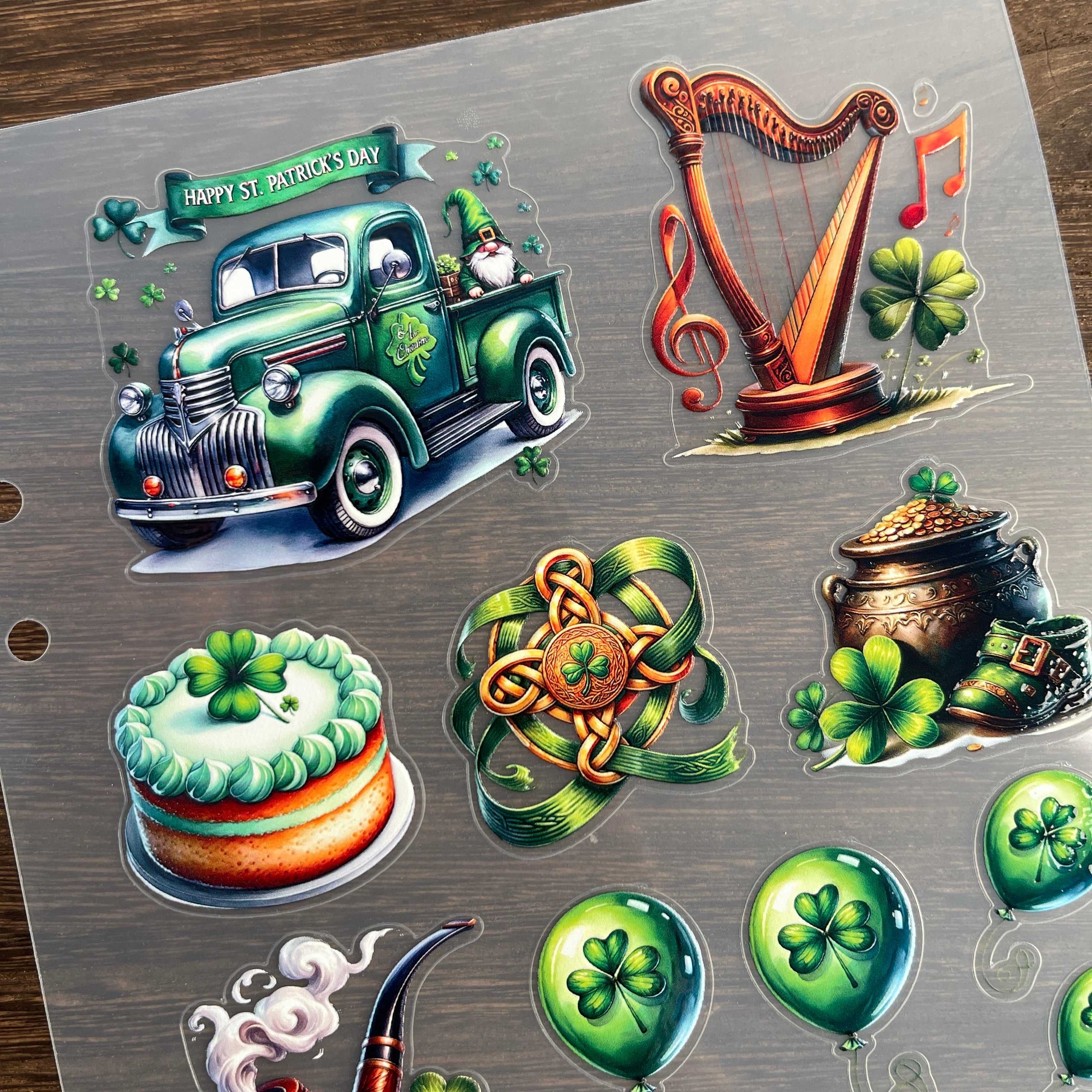 3D New St. Patrick's Day PET Sticker 1 Pcs