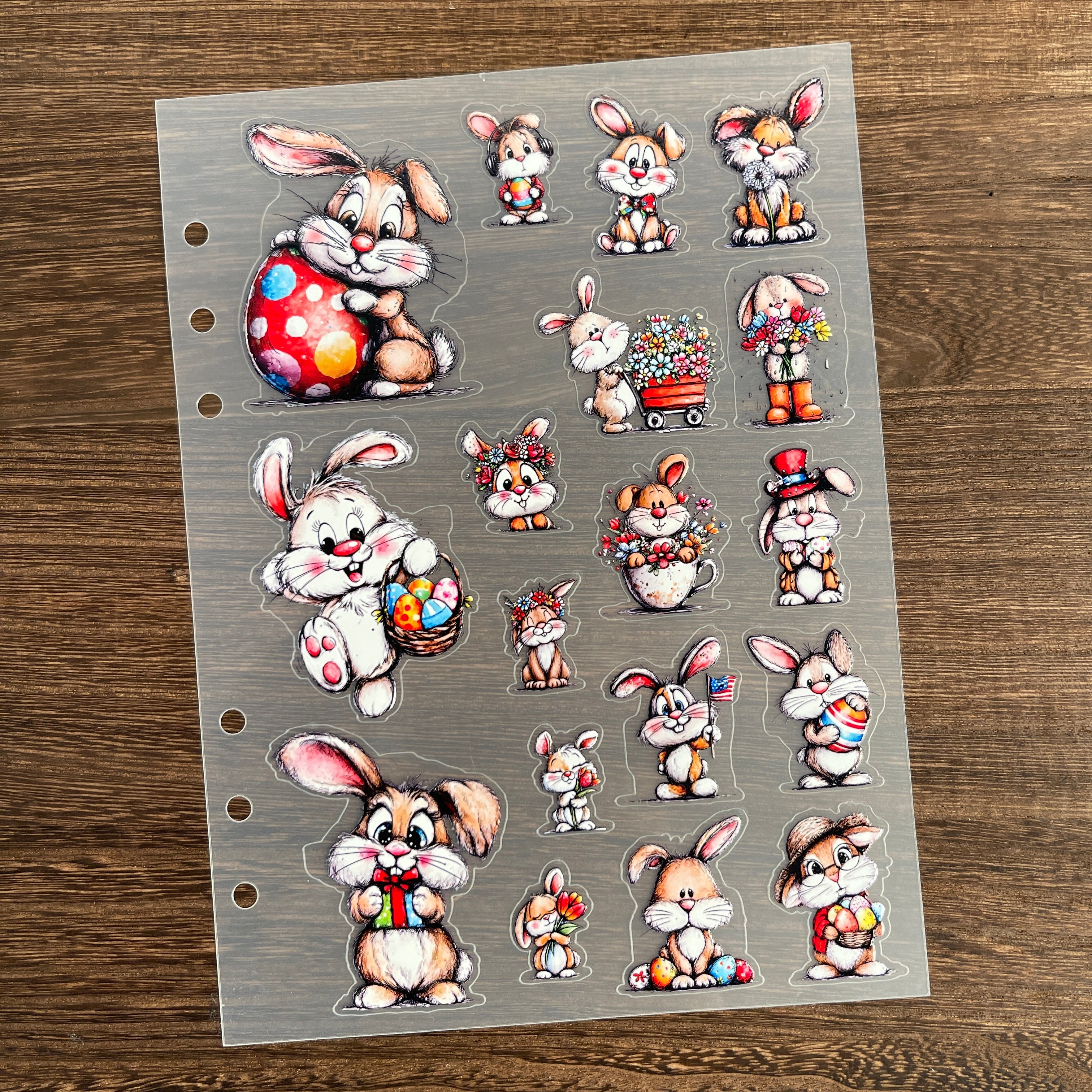 3D Easter Spring Bunny PET Sticker 1 Pcs