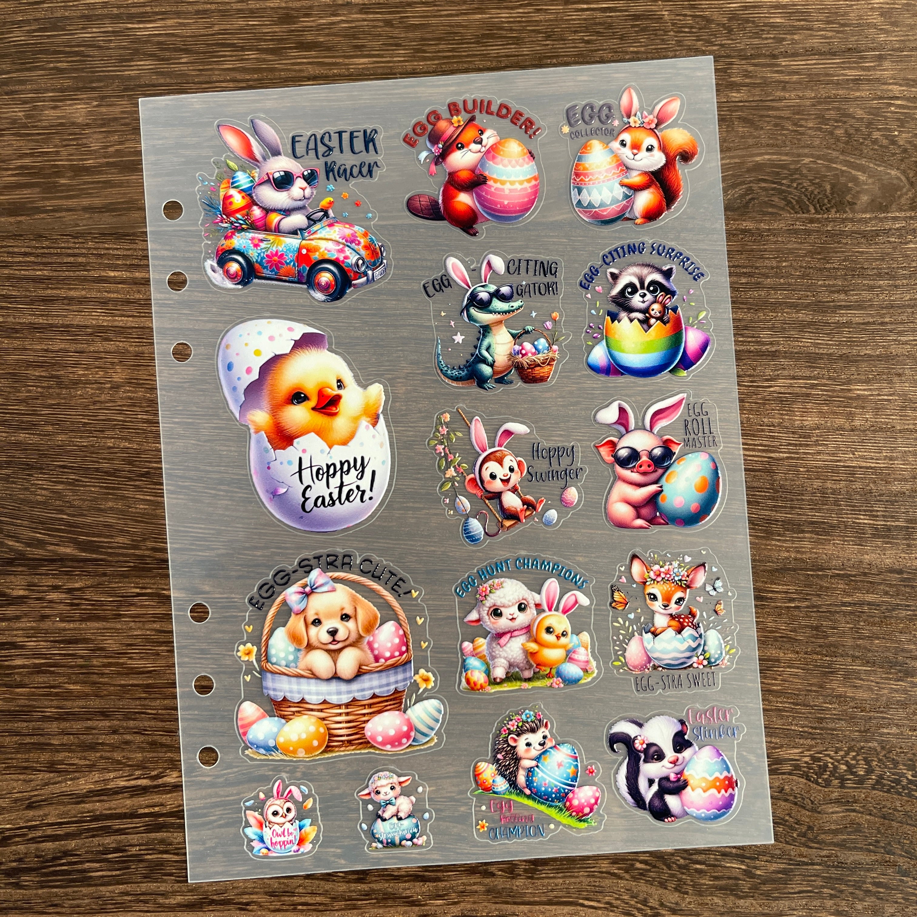 3D Easter Animals PET Sticker 1 Pcs