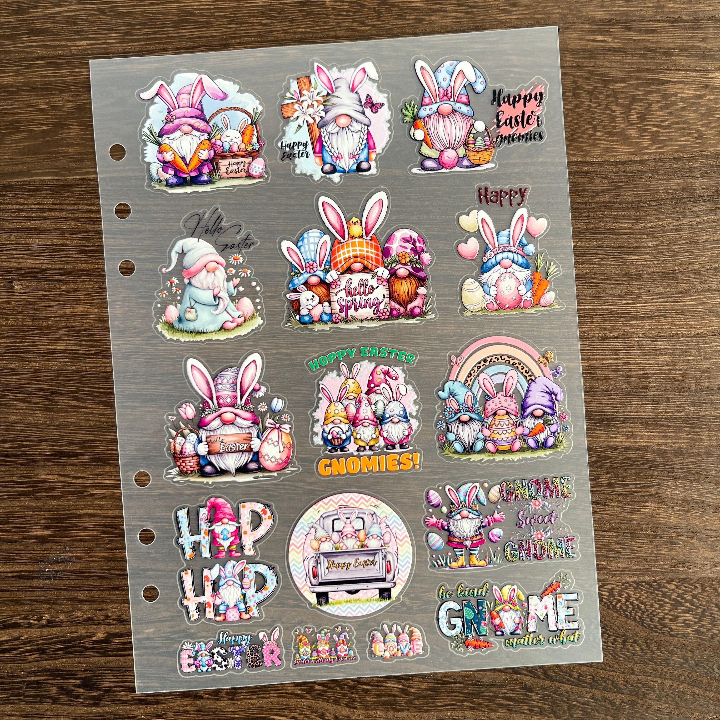 3D Easter Gnome PET Sticker 1 Pcs