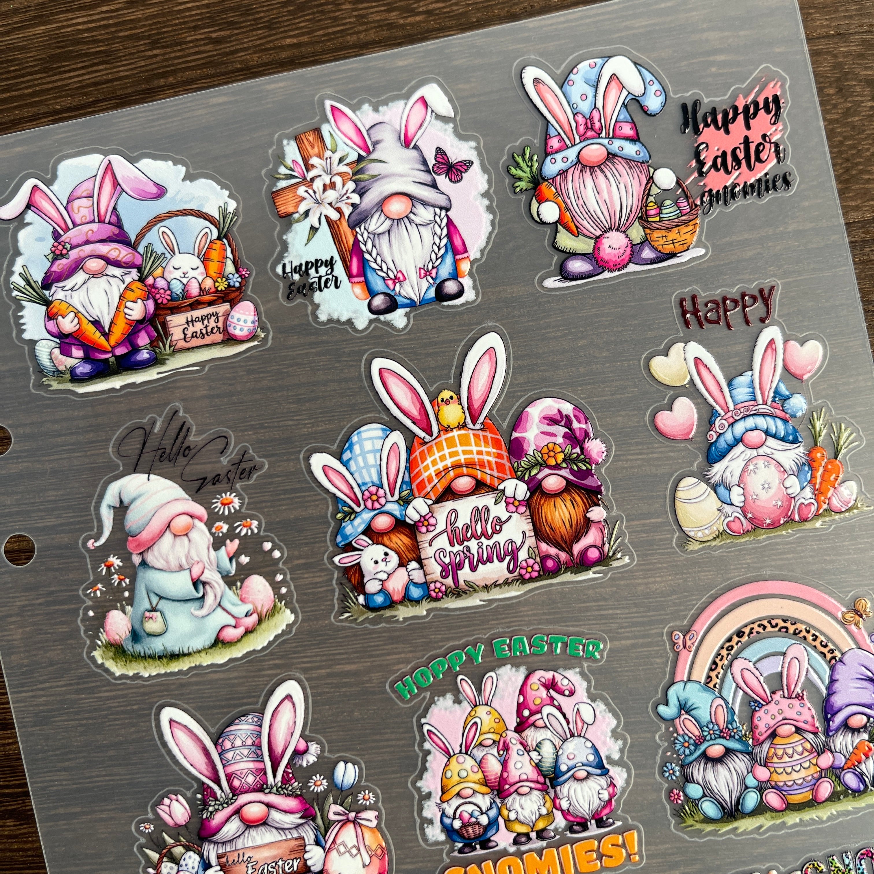 3D Easter Gnome PET Sticker 1 Pcs