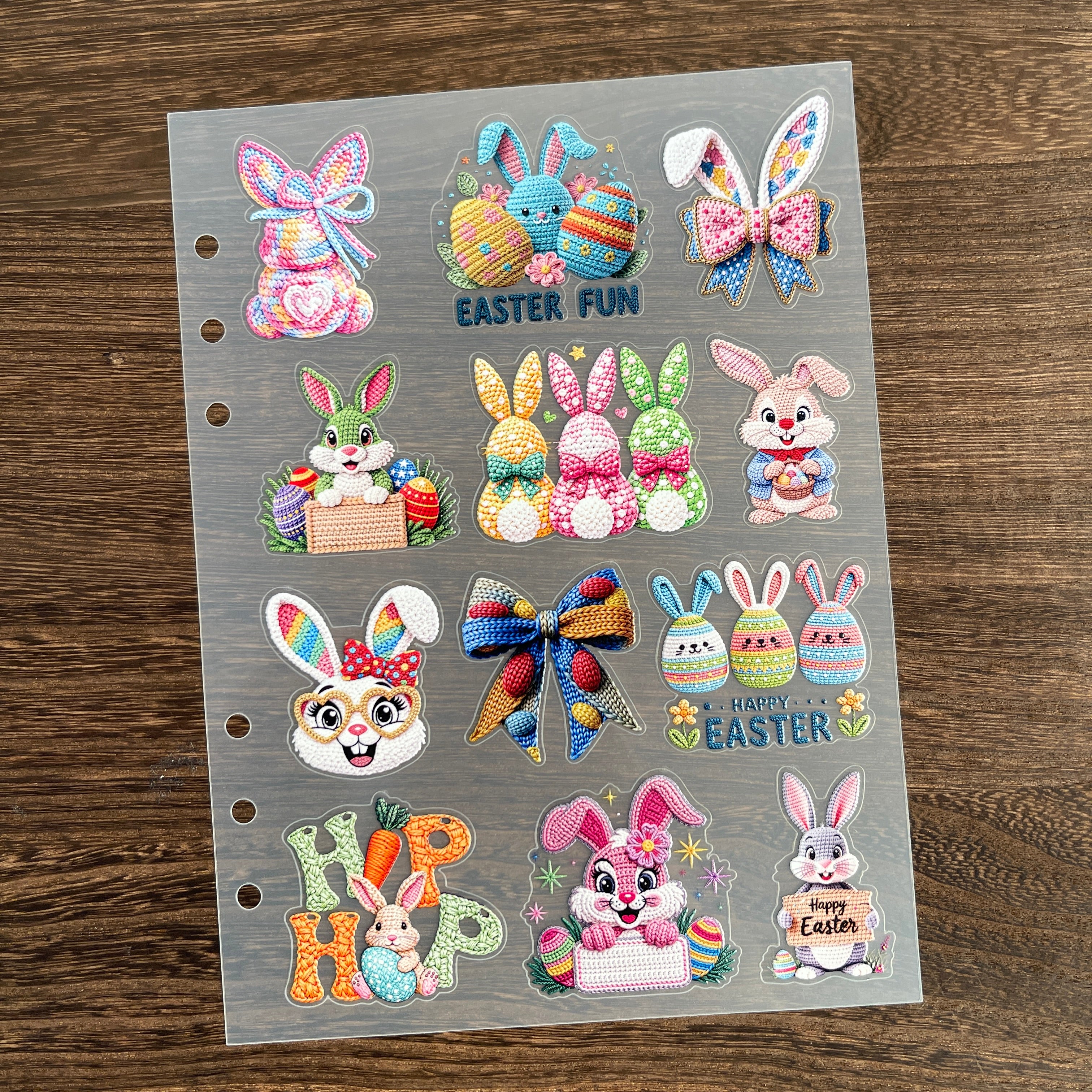 3D Easter Artificial Yarn PET Sticker 1 Pcs